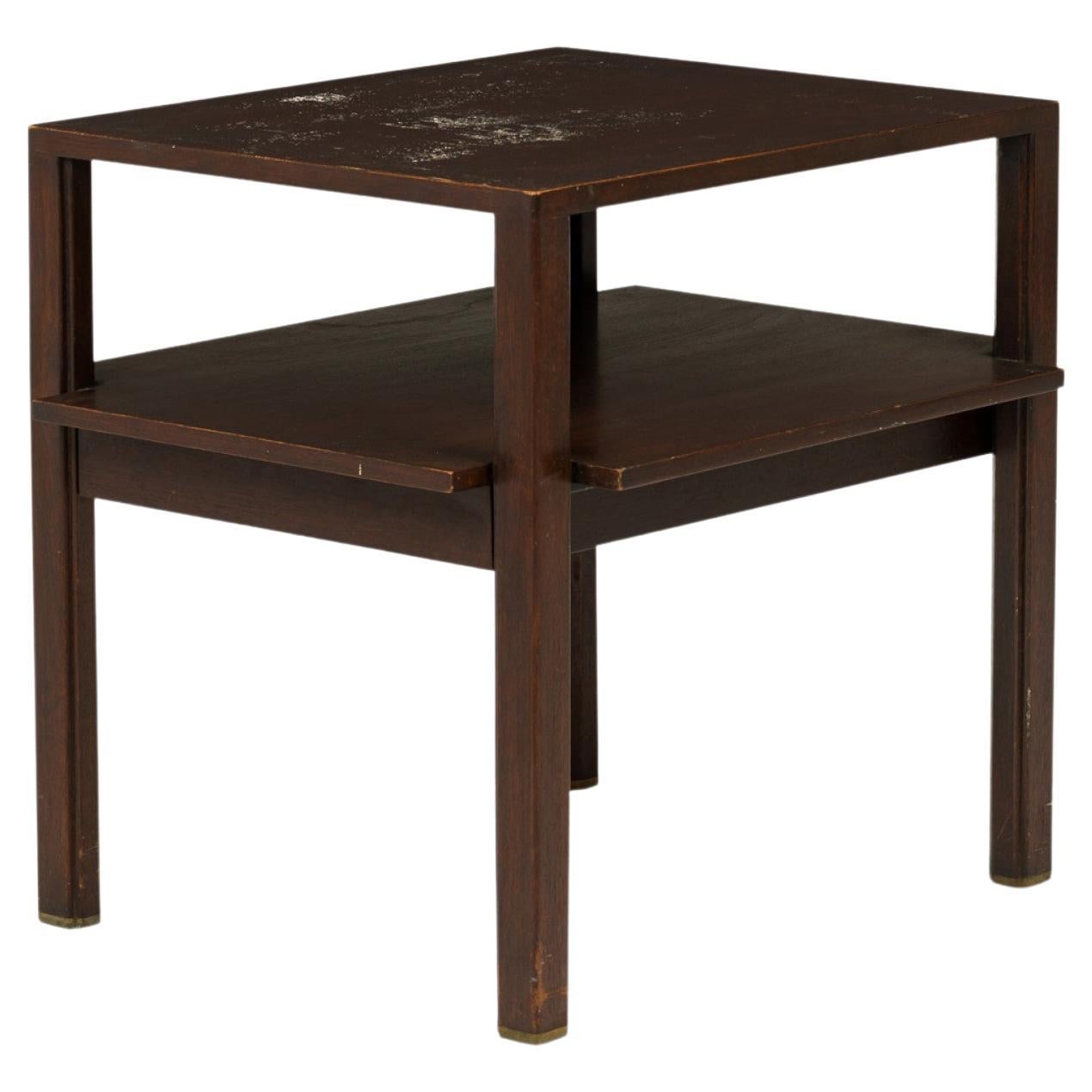 Edward Wormley Dark Finished Wooden Two-Tier End / Side Table For Sale
