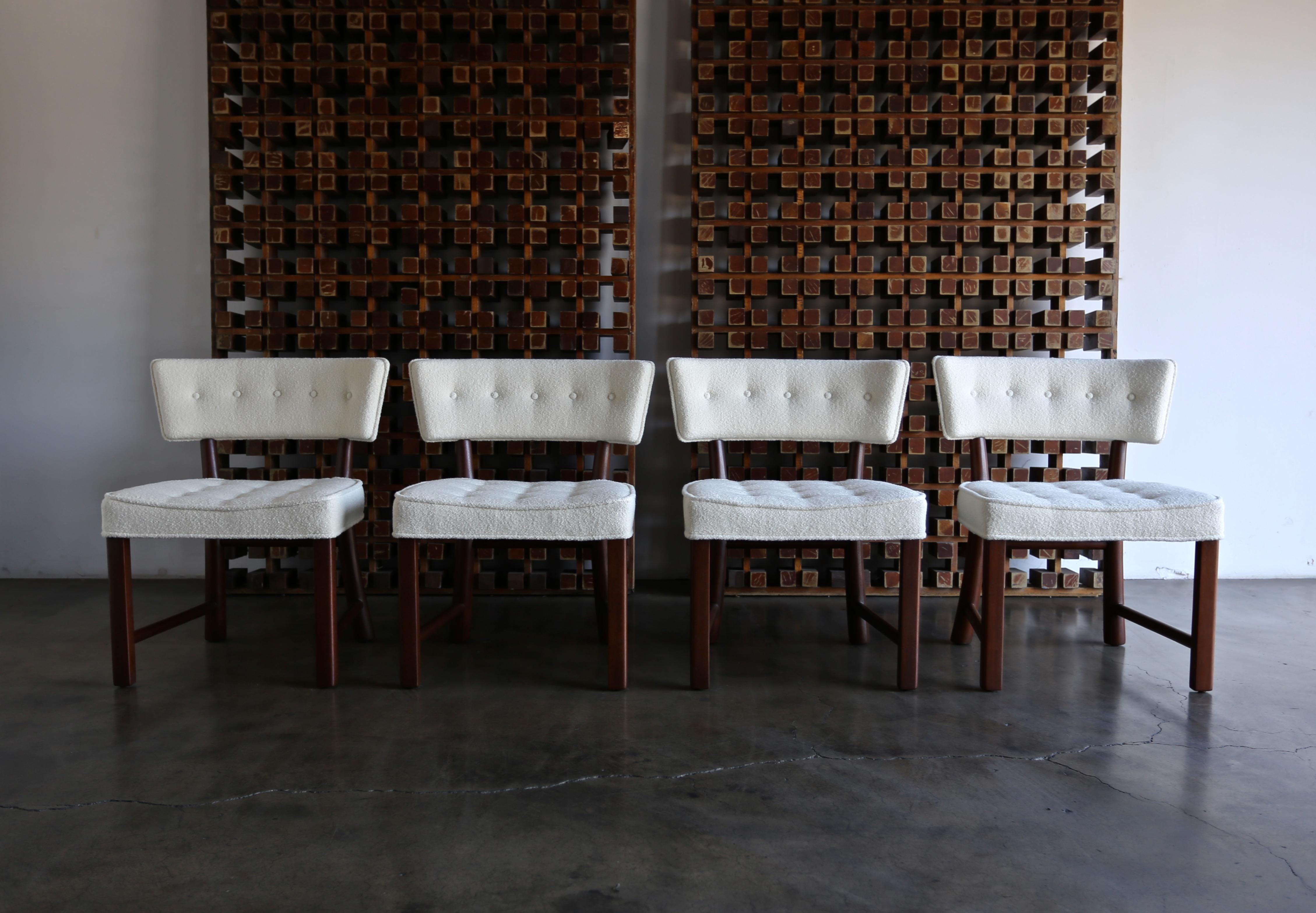 Edward Wormley Dining Chairs for Dunbar, circa 1957 In Good Condition In Costa Mesa, CA