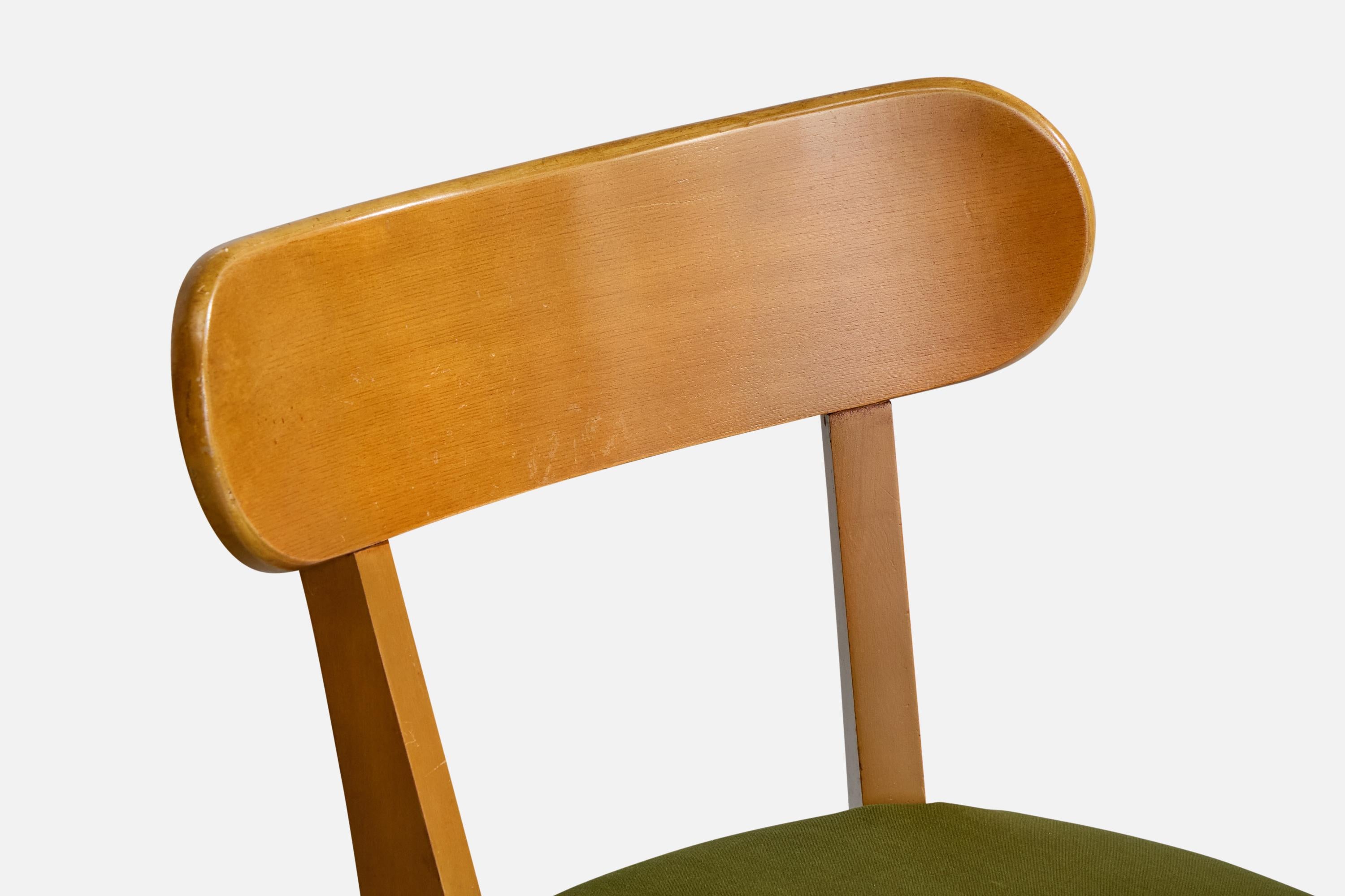 Edward Wormley, chaises de salle à manger, Wood, velours, États-Unis, années 1950 en vente 3