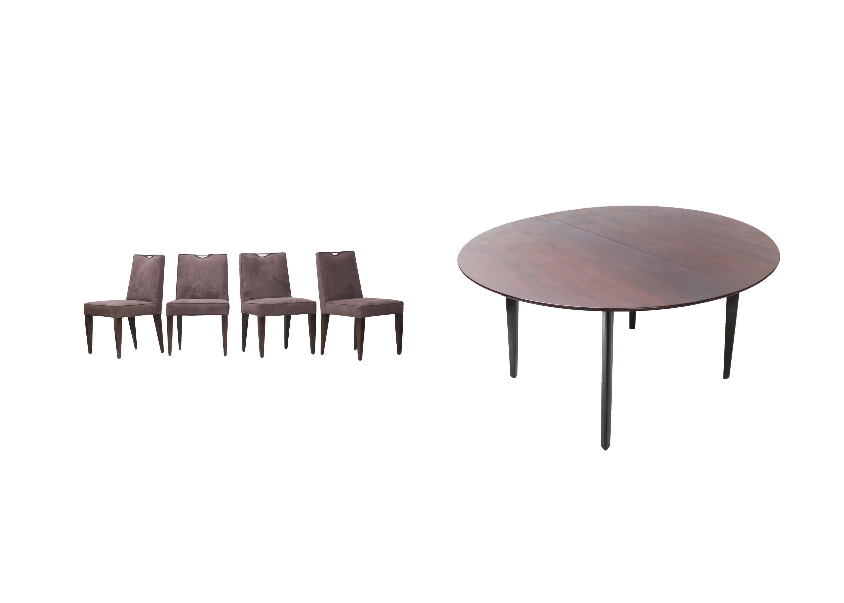 Mid-Century Modern Edward Wormley Dining Table and Four Chairs by Dunbar Owned Noel Gallagher Oasis