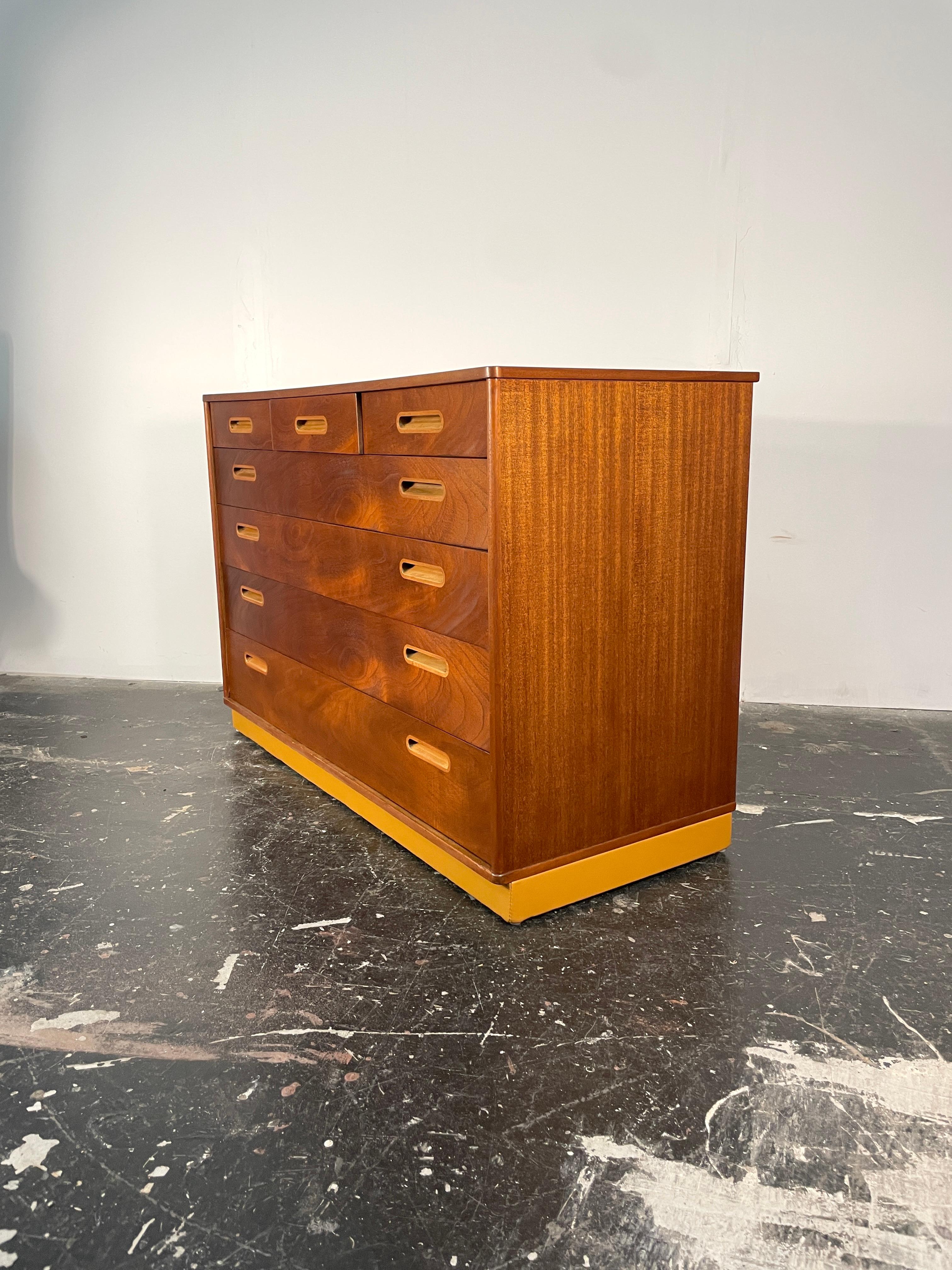 Edward Wormley Dresser in Mahogany and Leather for Dunbar In Good Condition For Sale In San Diego, CA