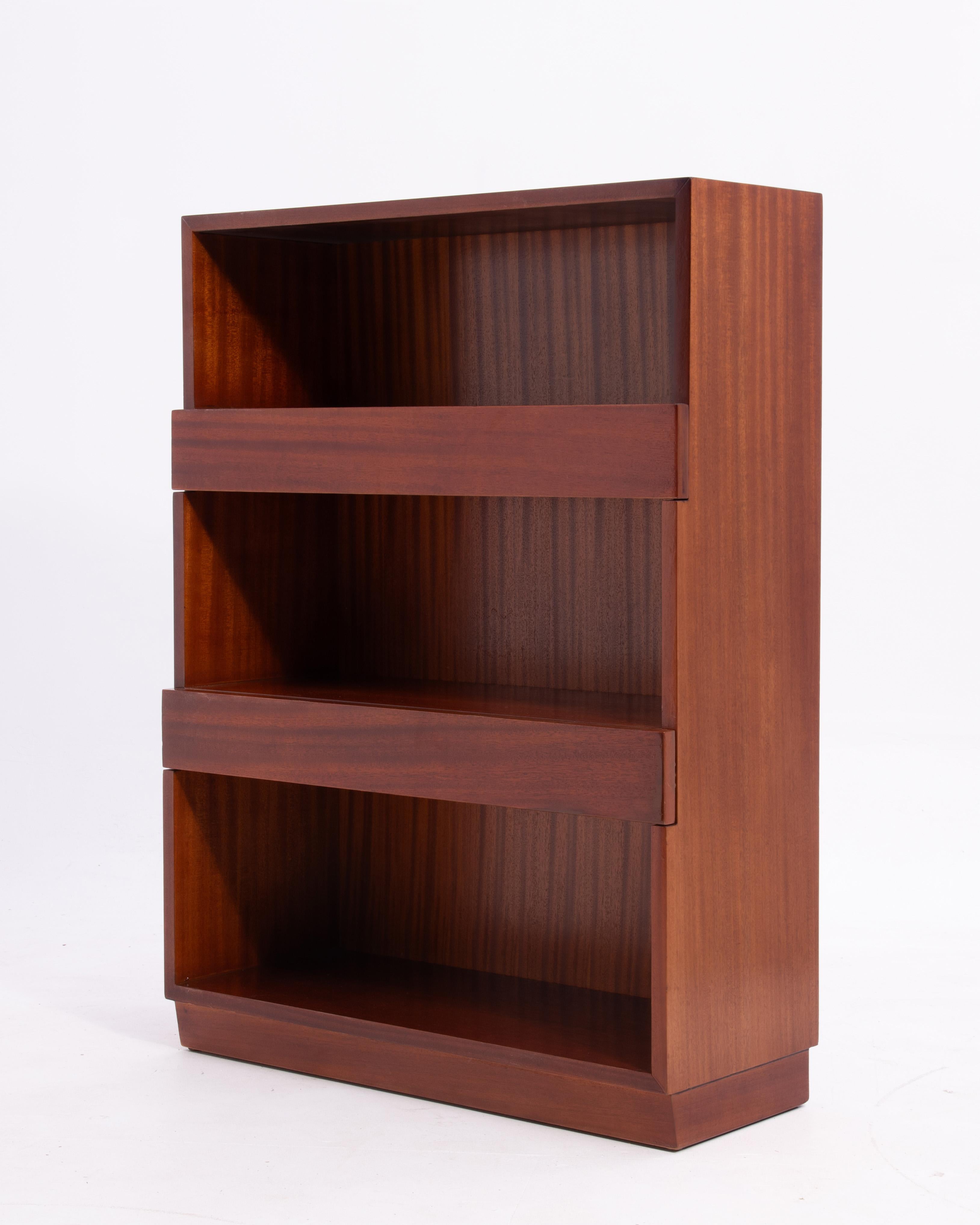 Edward Wormley Dunbar Banded Mahogany Stepped Bookcase 1960s For Sale 1