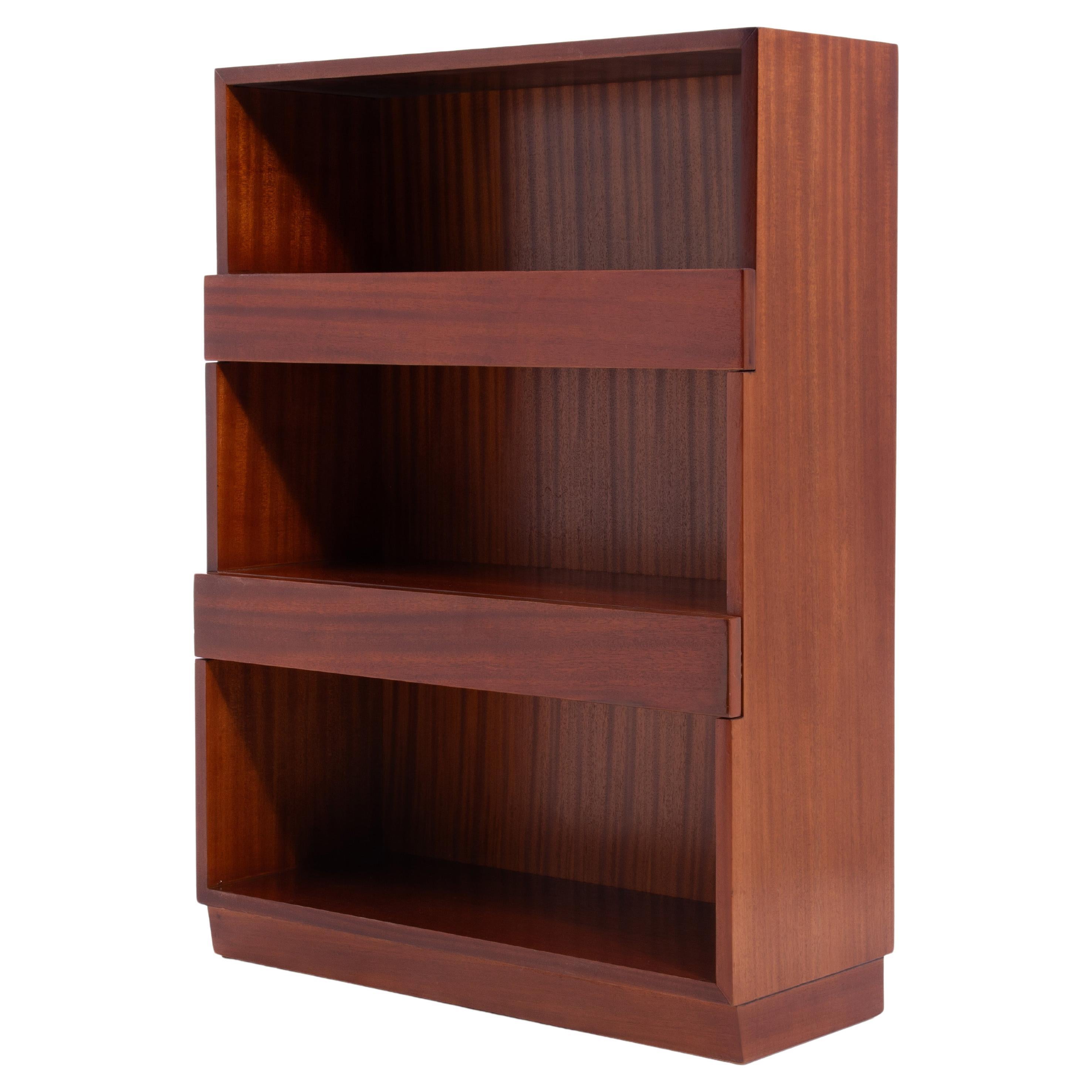 Edward Wormley Dunbar Banded Mahogany Stepped Bookcase 1960s For Sale