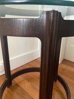 Edward Wormley Dunbar Berne Indiana Bentwood glass top side table mid century