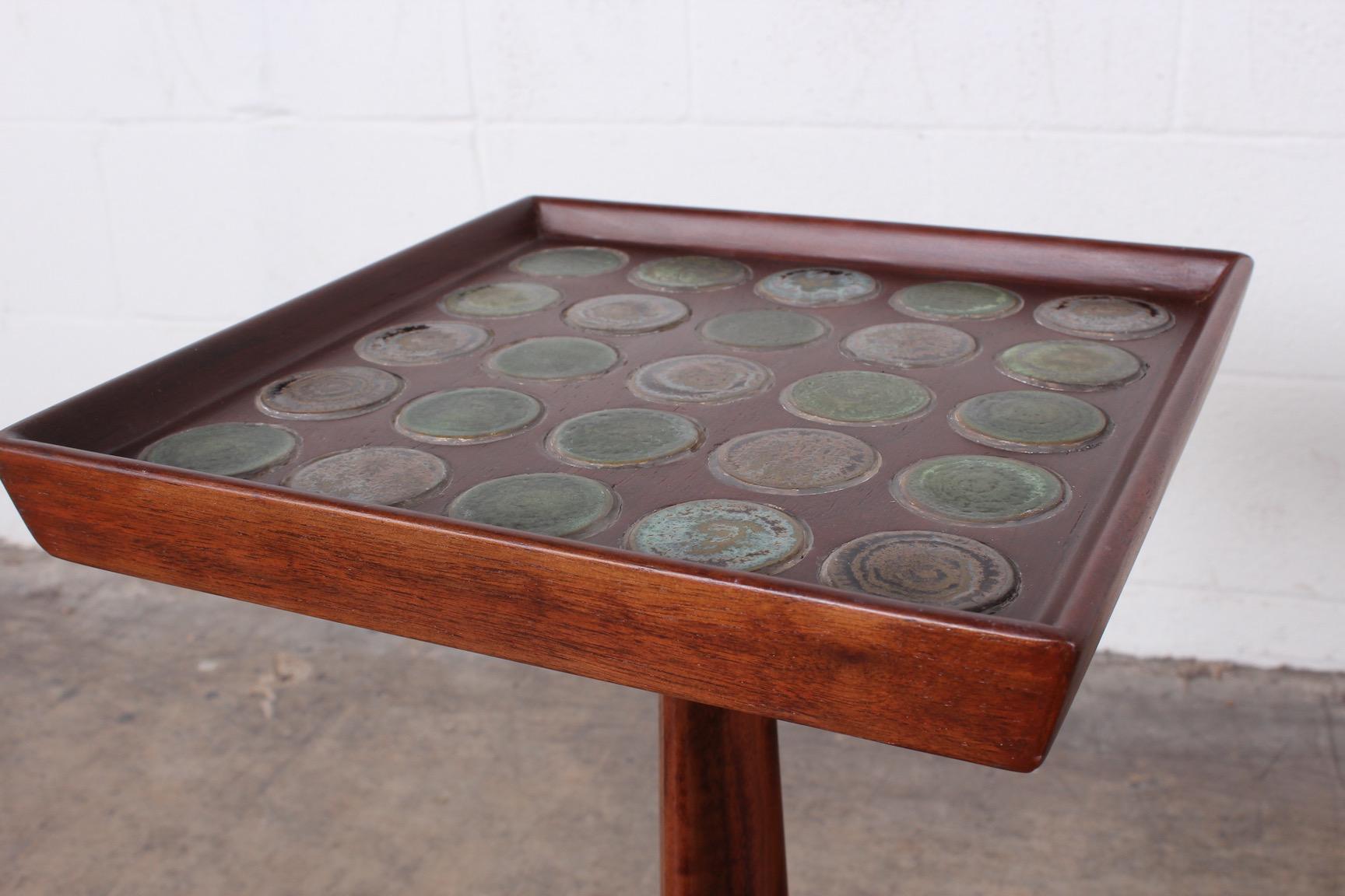 Edward Wormley Dunbar Janus Side Table with Natzler Tiles 5