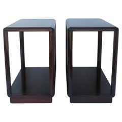 Vintage Edward Wormley Dunbar Mahogany End Tables, Pair