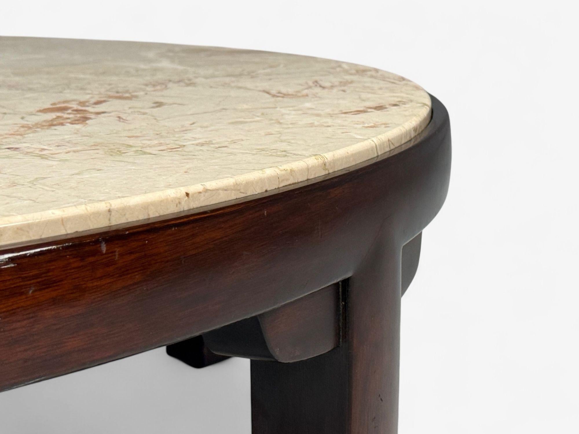 Edward Wormley, Dunbar, acajou, marbre, grande table basse, États-Unis, années 1940 Bon état - En vente à Manhasset, NY