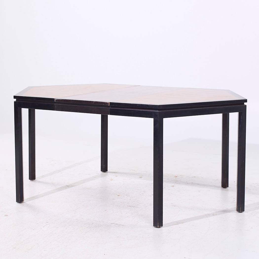 Edward Wormley Dunbar MCM Mesa de comedor hexagonal de palisandro y caoba - 2 hojas en venta 3