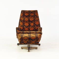 Edward Wormley Dunbar MCM Lounge Chair and Ottoman with Jack Lenor Larsen Fabric