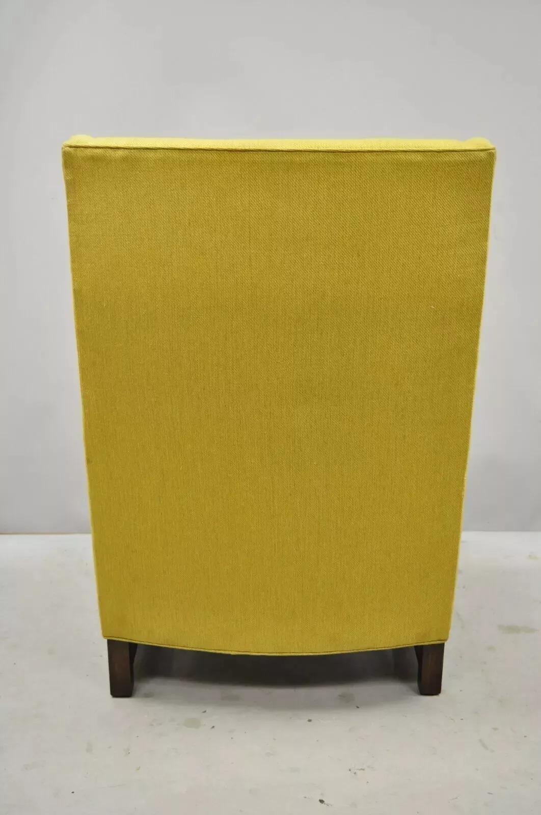 Edward Wormley Dunbar, chaise longue à haut dossier en noyer, moderne du milieu du siècle, et ottoman en vente 4
