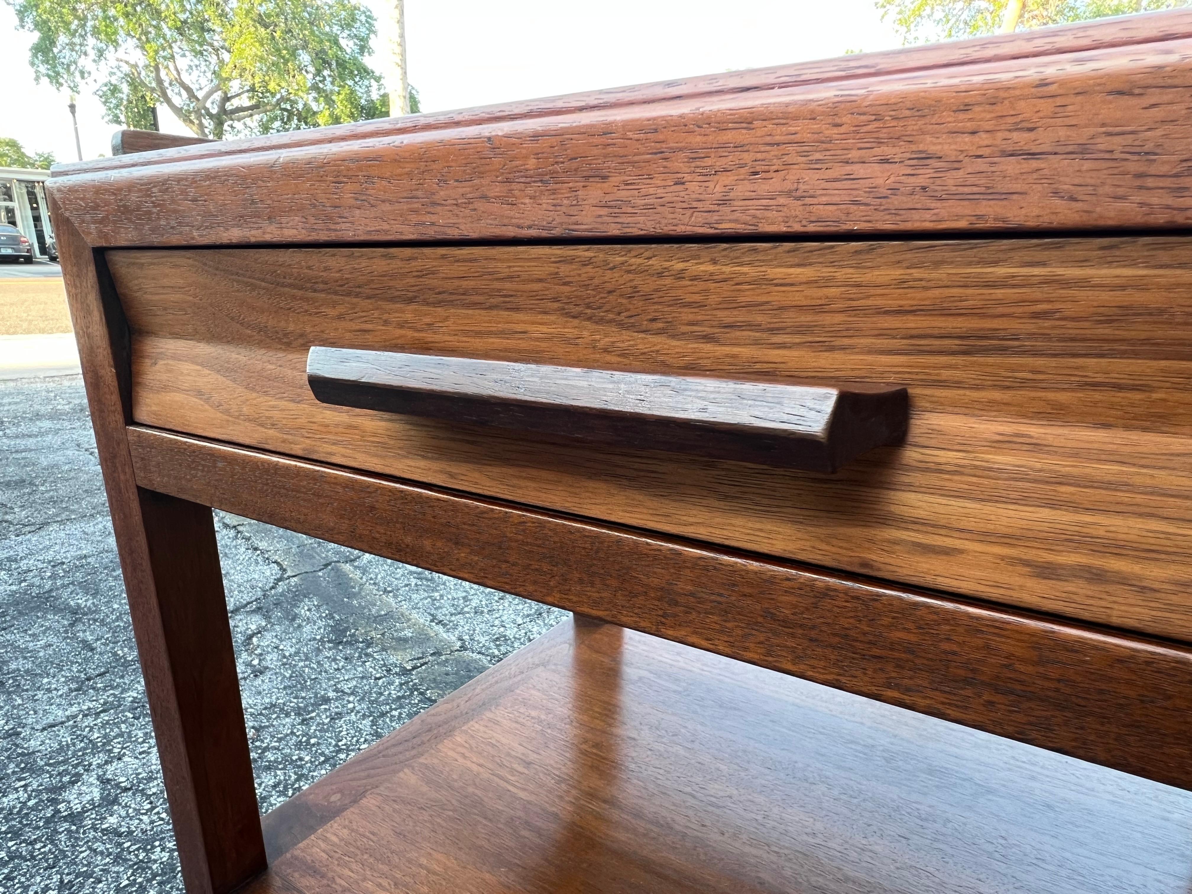 Edward Wormley Dunbar Night Stands Walnut  With Rosewood Handles Ca' 1950's 10