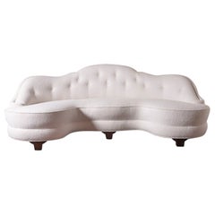 Edward Wormley Dunbar Oasis Sofas in Ivory Boucle Early First Generation 1930s