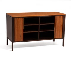 Edward Wormley Dunbar Tambour Door Mahogany Walnut Brass Credenza Cabinet