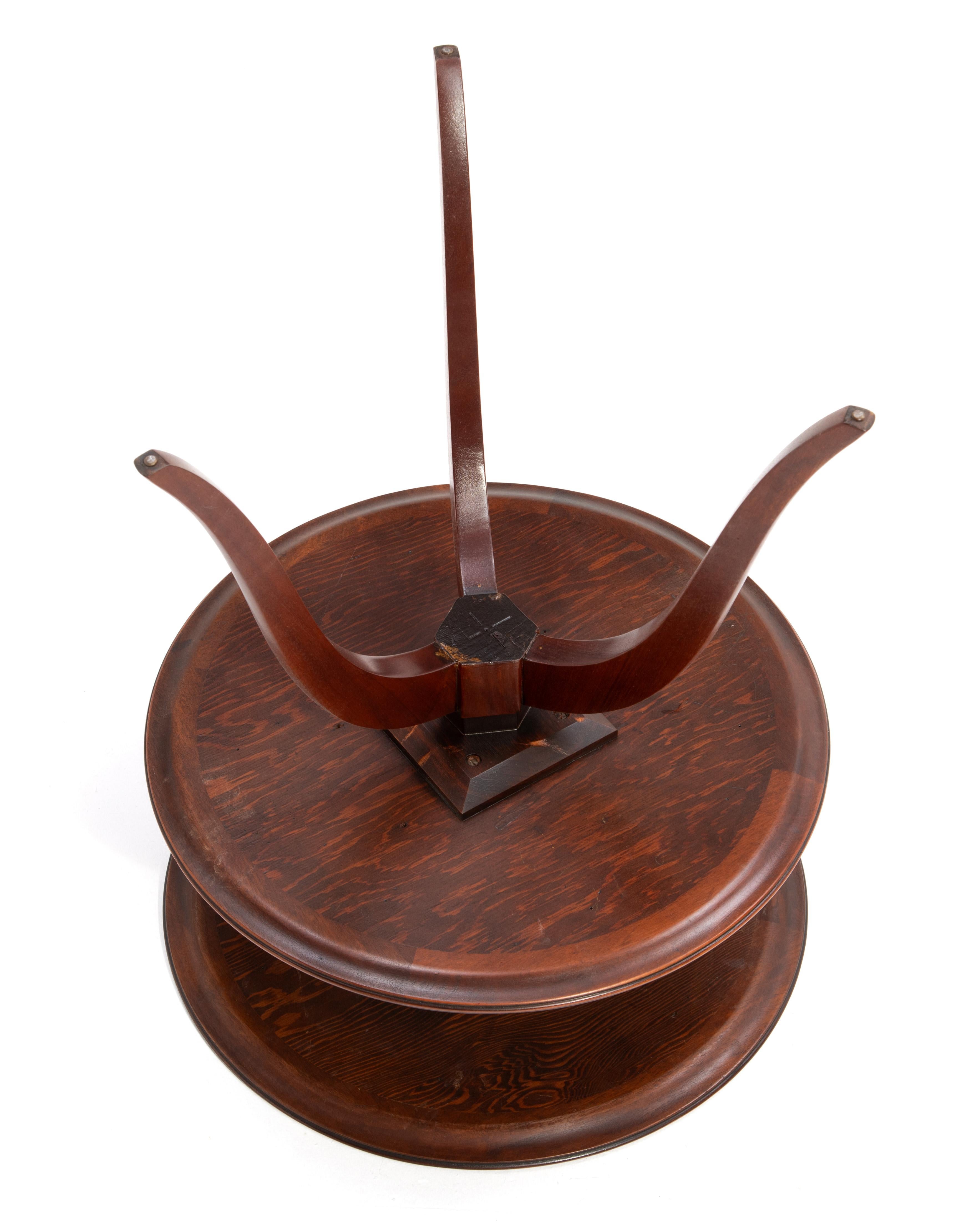 Edward Wormley Dunbar Two Tiered Round Mahogany SideTable 1940s Unmarked 5