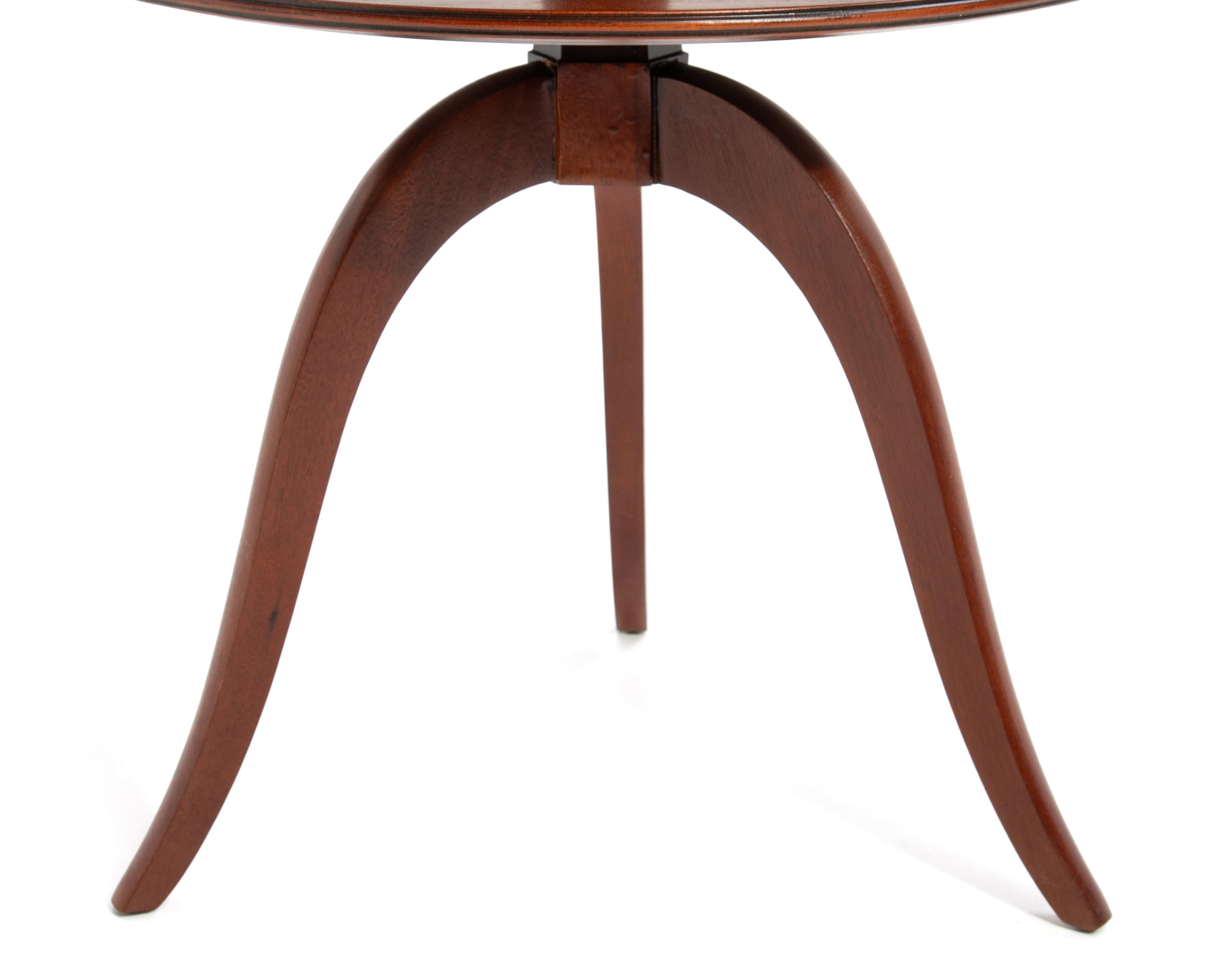 Edward Wormley Dunbar Two Tiered Round Mahogany SideTable 1940s Unmarked 3