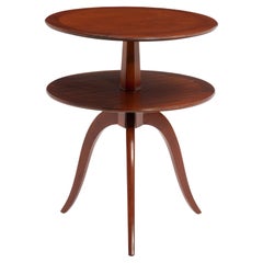 Edward Wormley Dunbar Two Tiered Round Mahogany SideTable 1940s Unmarked