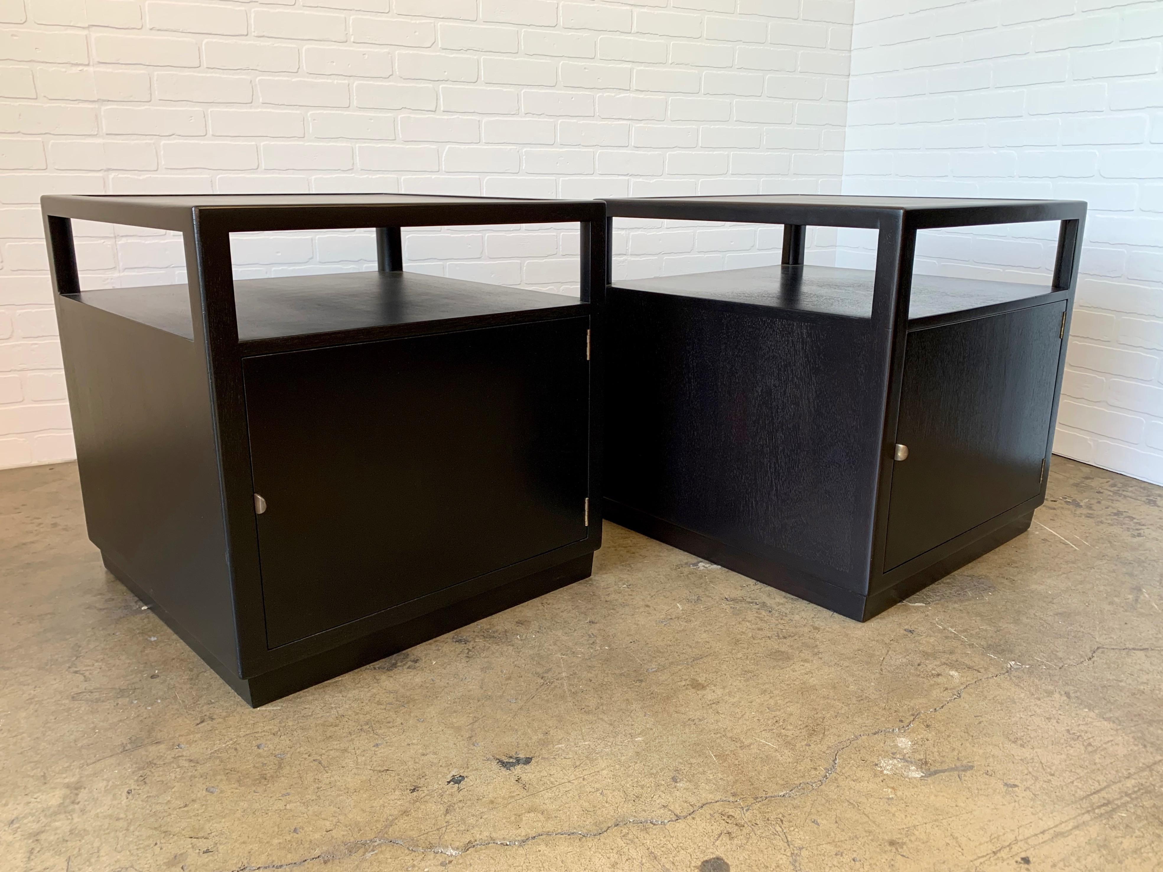 Mid-Century Modern Edward Wormley Ebonized Mahogany Side Tables For Sale