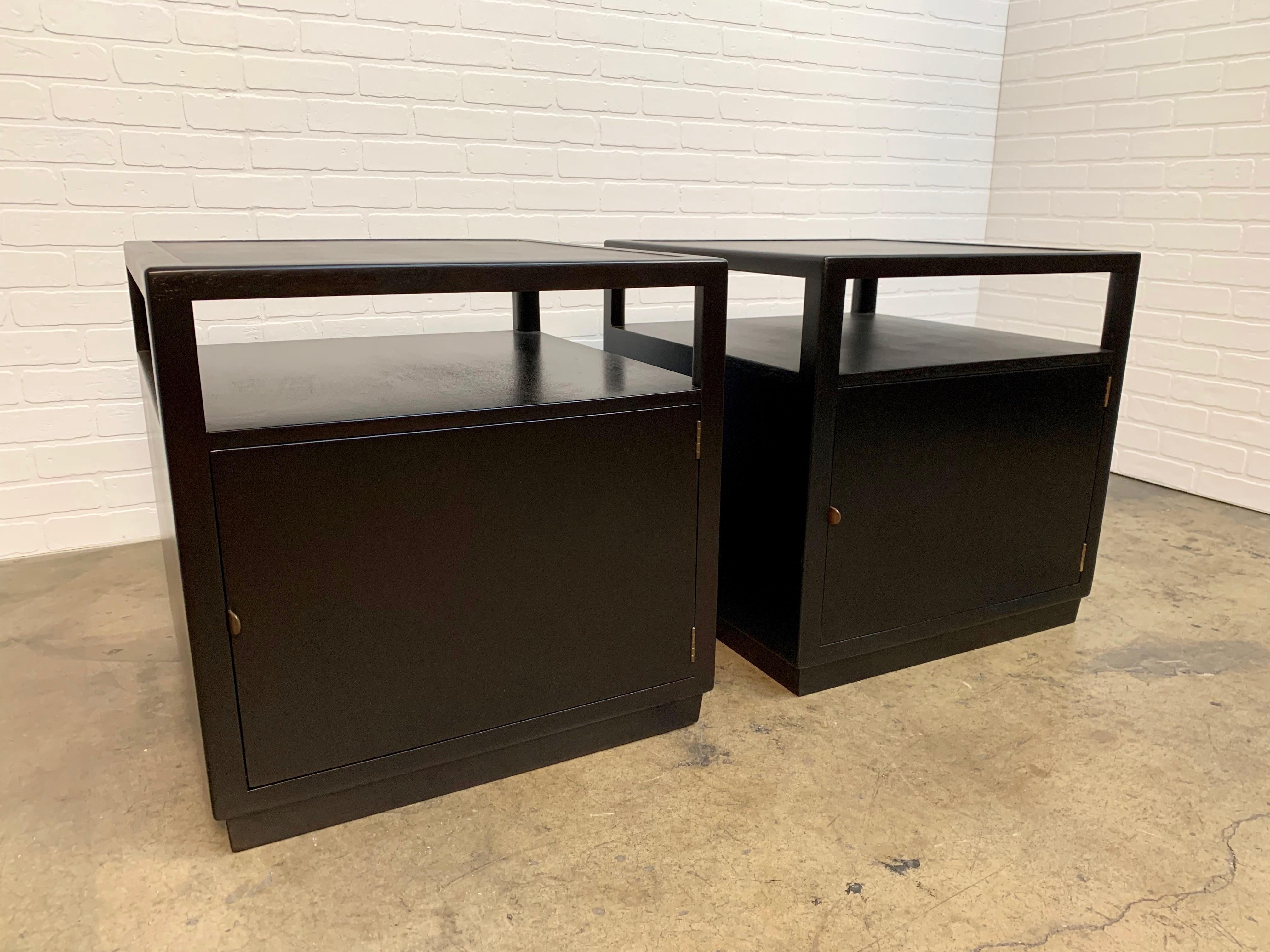 Edward Wormley Ebonized Mahogany Side Tables In Good Condition For Sale In Denton, TX