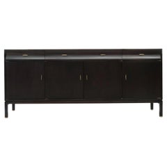 Edward Wormley Ebonized Sideboard for Dunbar, Brass Pulls & Accents