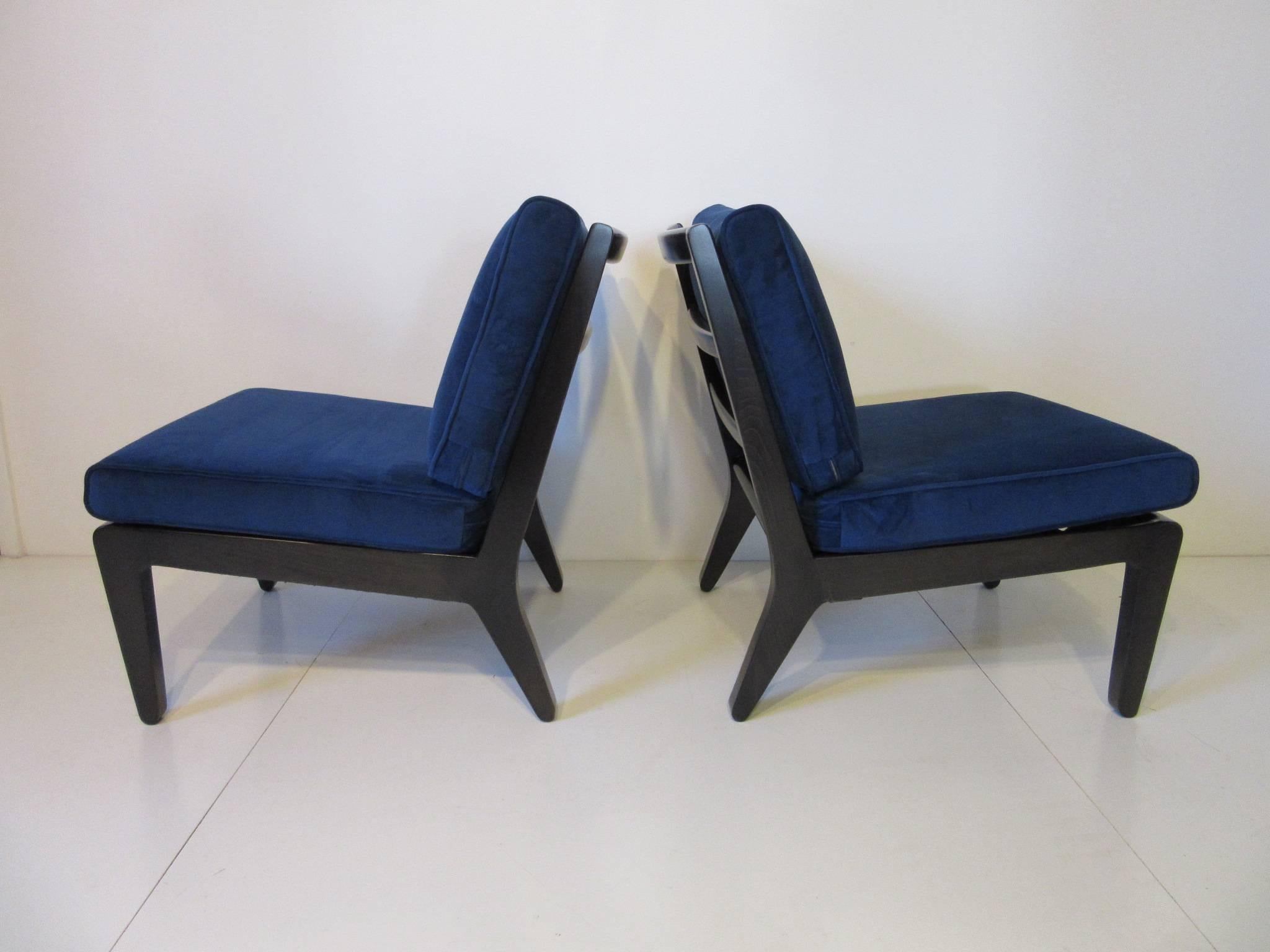 American Edward Wormley Ebony Lounge / Slipper Chairs for Drexel