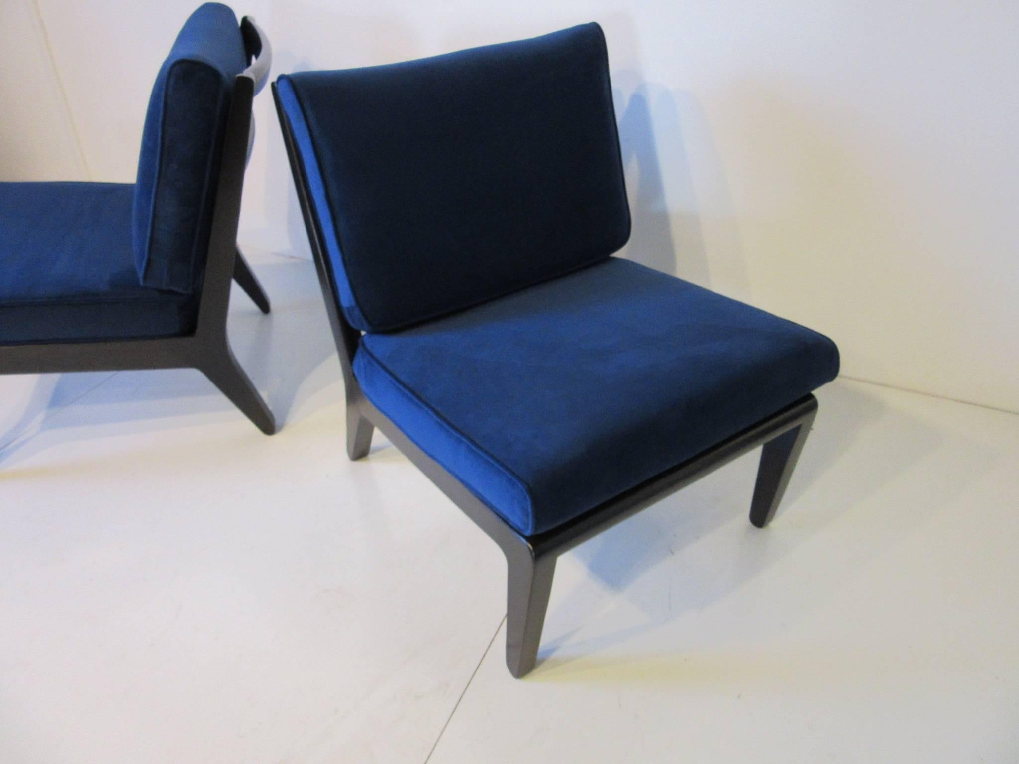 Edward Wormley Ebony Lounge / Slipper Chairs for Drexel In Good Condition In Cincinnati, OH