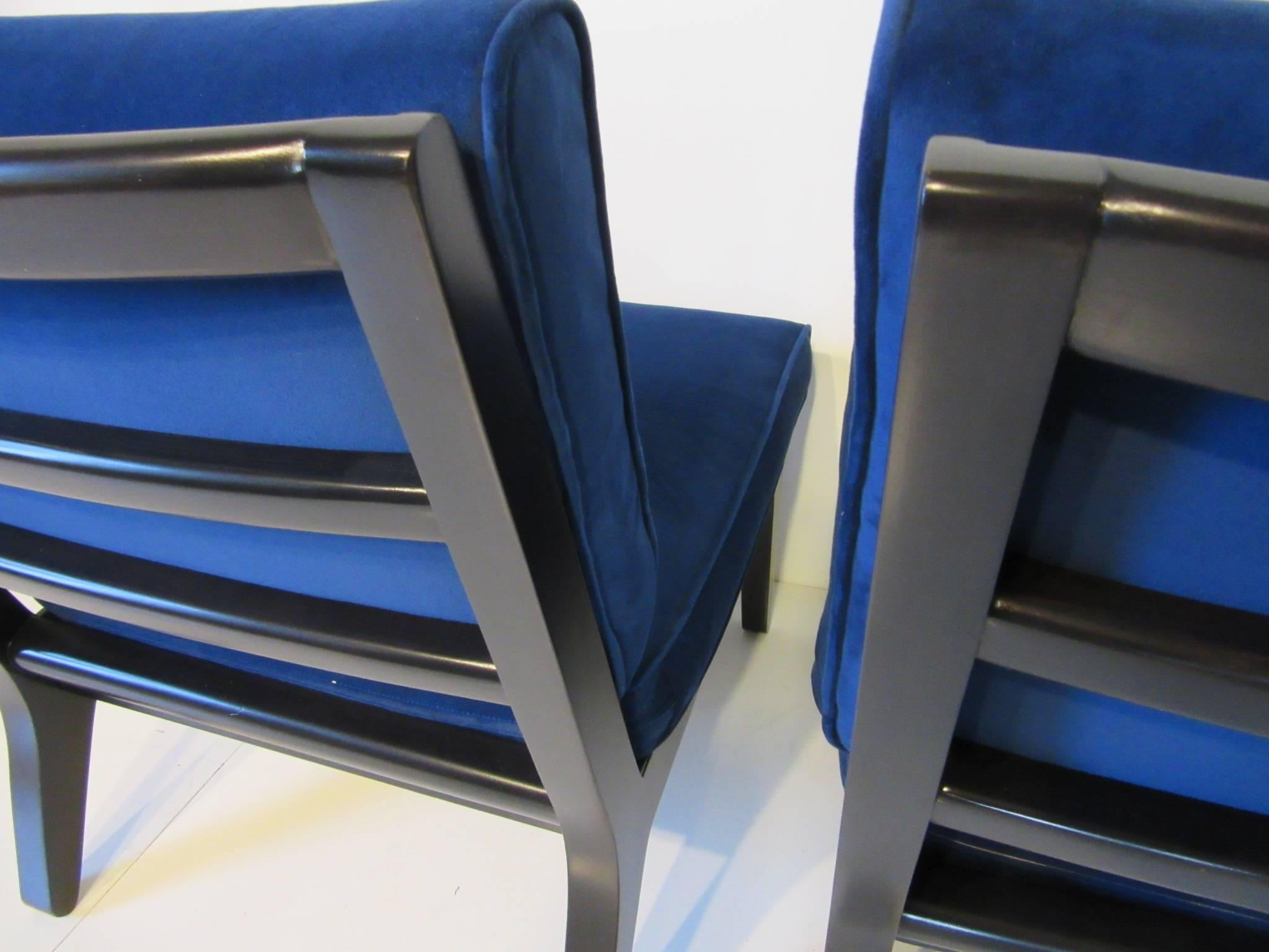 20th Century Edward Wormley Ebony Lounge / Slipper Chairs for Drexel