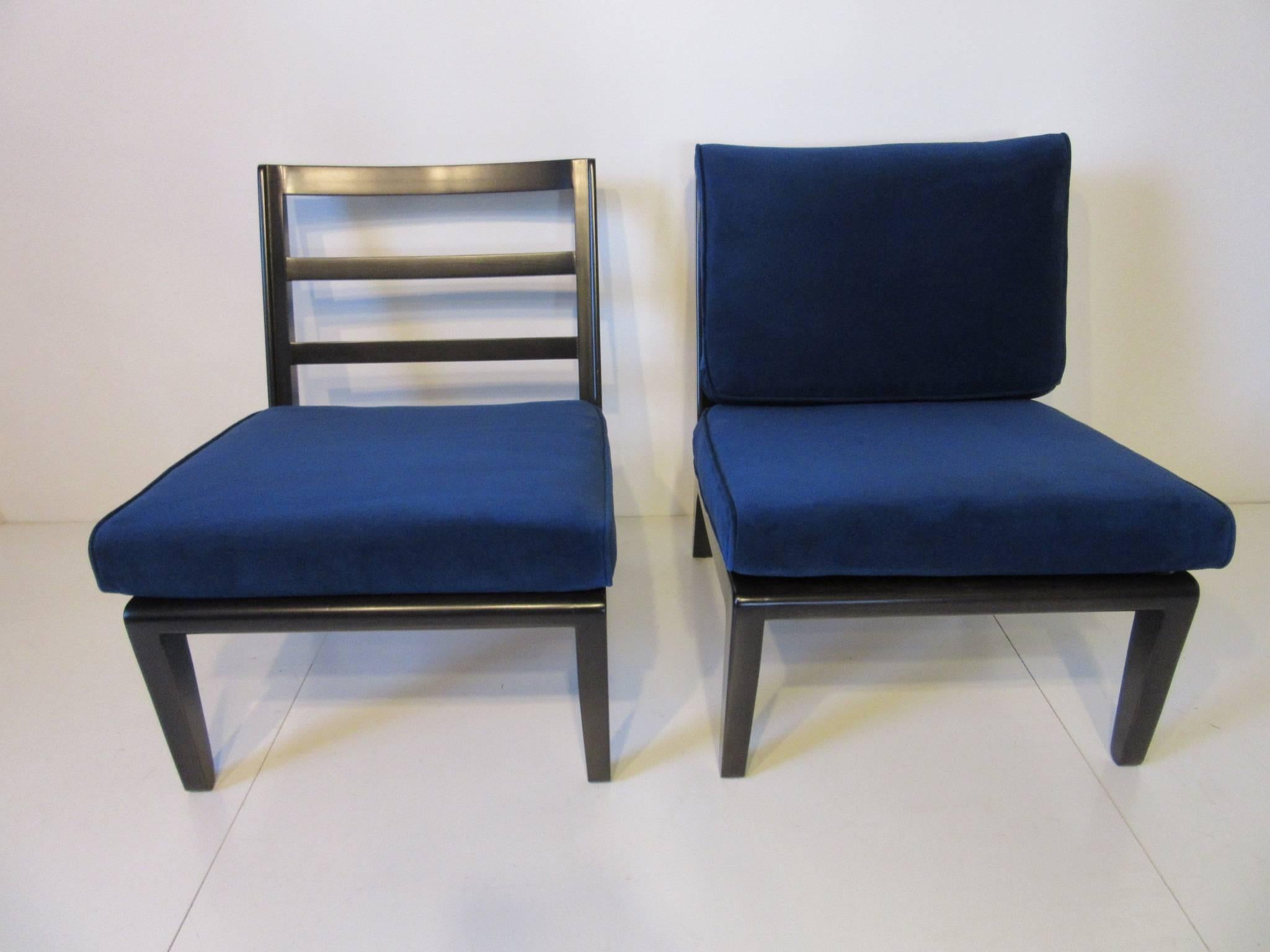Wood Edward Wormley Ebony Lounge / Slipper Chairs for Drexel