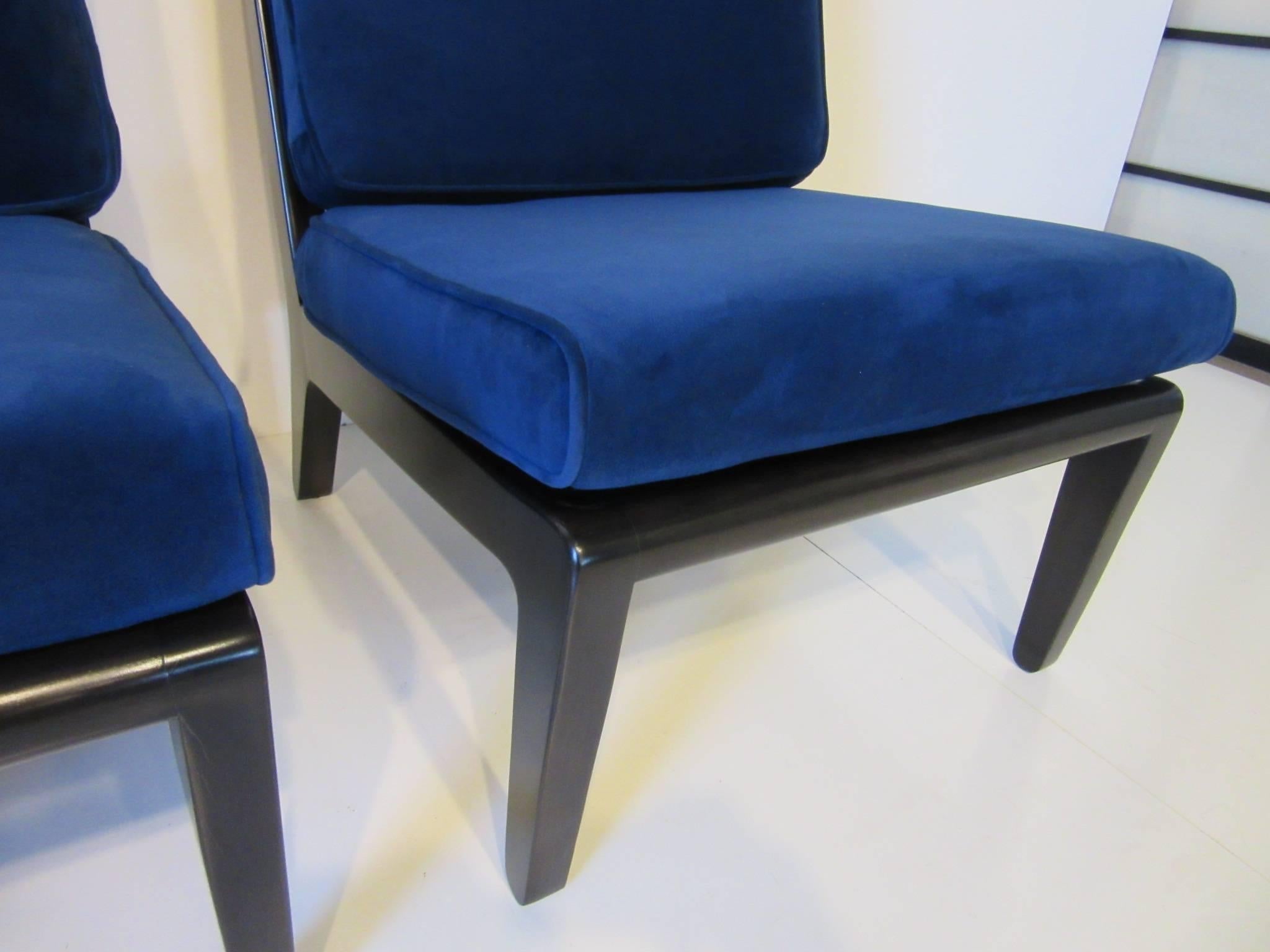 Edward Wormley Ebony Lounge / Slipper Chairs for Drexel 1