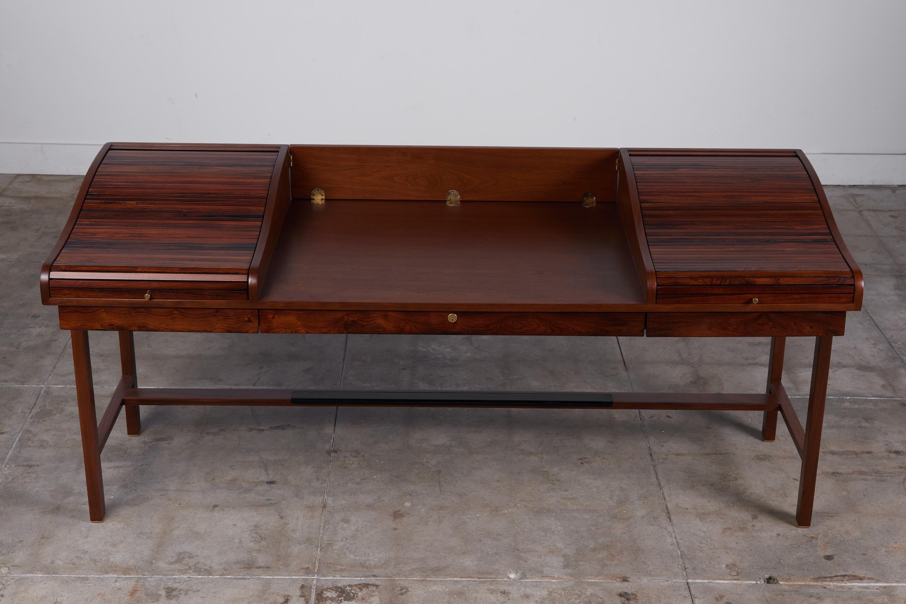 Edward Wormley Executive Tambour-Door Rosewood Desk for Dunbar For Sale 3