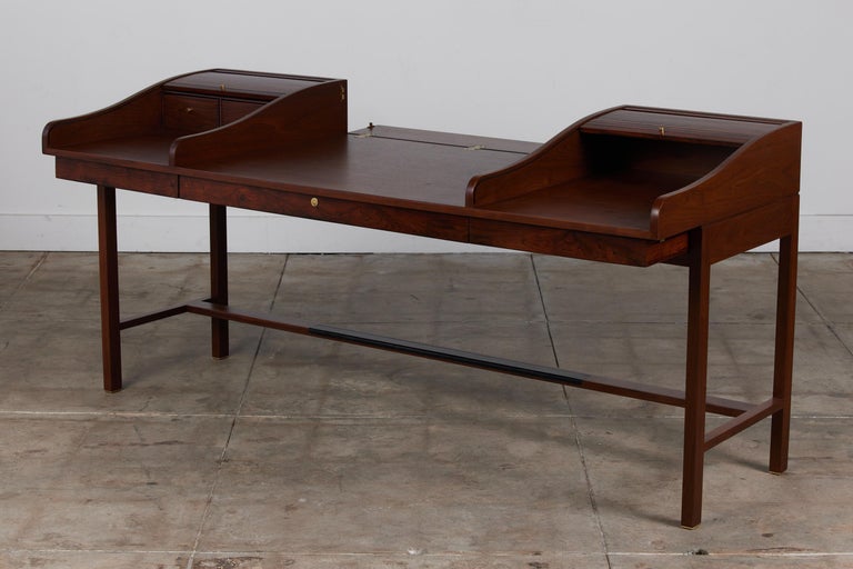 Mid-20th Century Edward Wormley Executive Tambour-Door Rosewood Desk for Dunbar For Sale