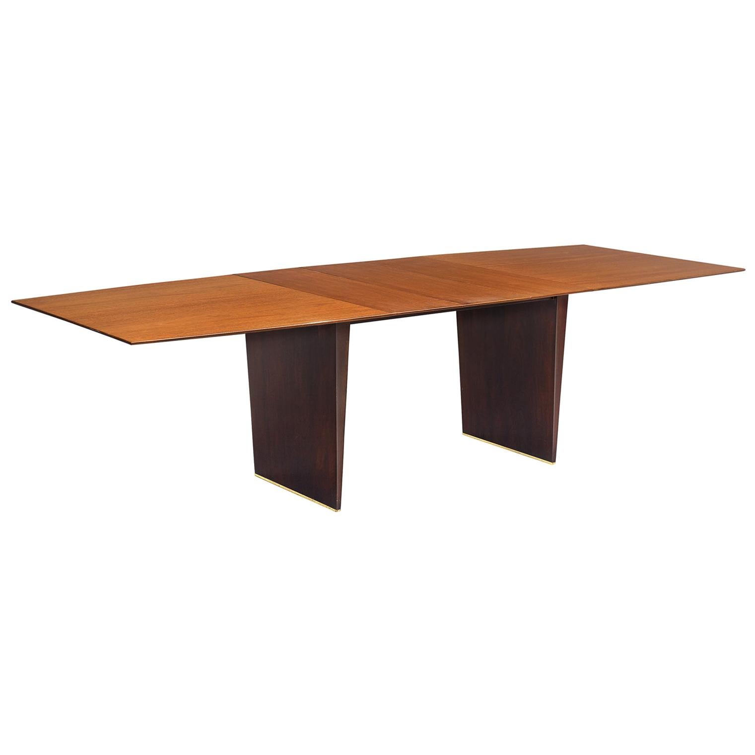 Edward Wormley Extendable Dining Table in Tawi with Tapered Legs