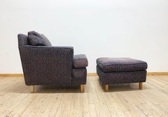 Edward Wormley Faceted Lounge Chair with Ottoman for Dunbar