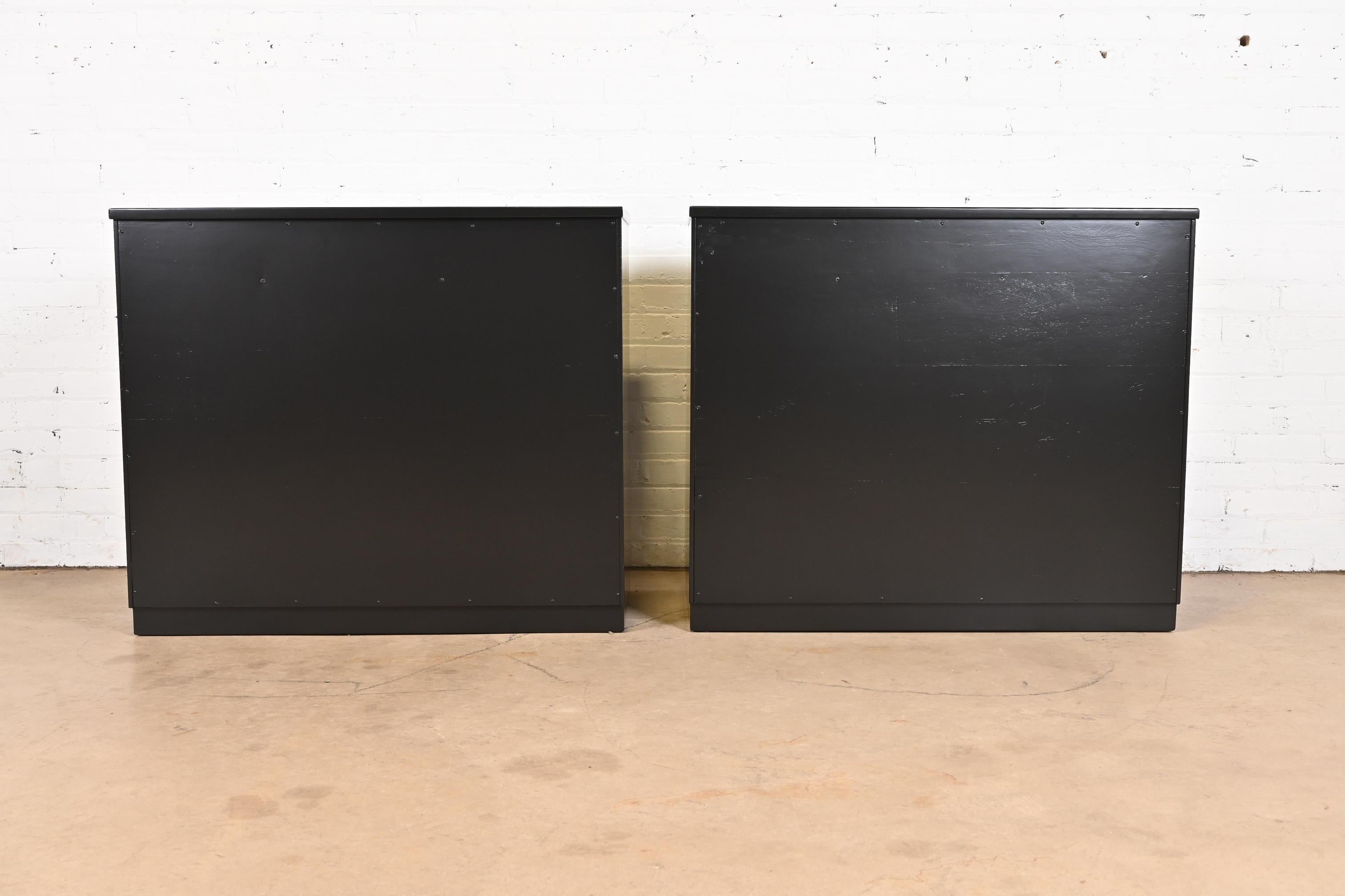 Edward Wormley for Drexel Black Lacquered Dresser Chests, Newly Refinished 6