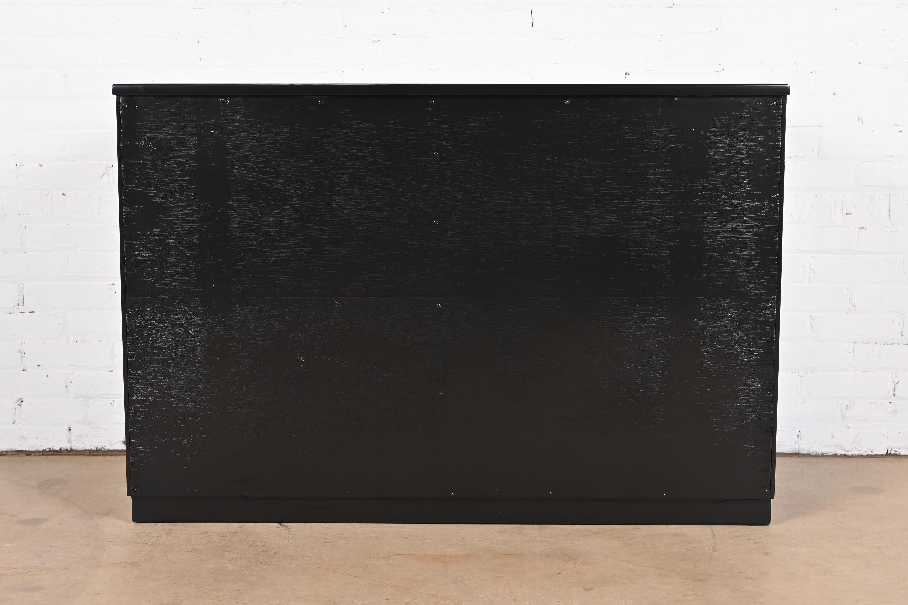 Edward Wormley for Drexel Precedent Black Lacquered Chest of Drawers, Refinished 11