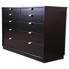 Edward Wormley for Drexel Precedent Black Lacquered Chest of Drawers, Refinished