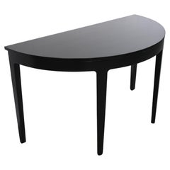 Edward Wormley for Drexel Precedent Black Lacquered Demilune Table