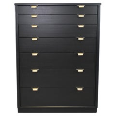 Edward Wormley for Drexel Precedent Black Lacquered Highboy Dresser