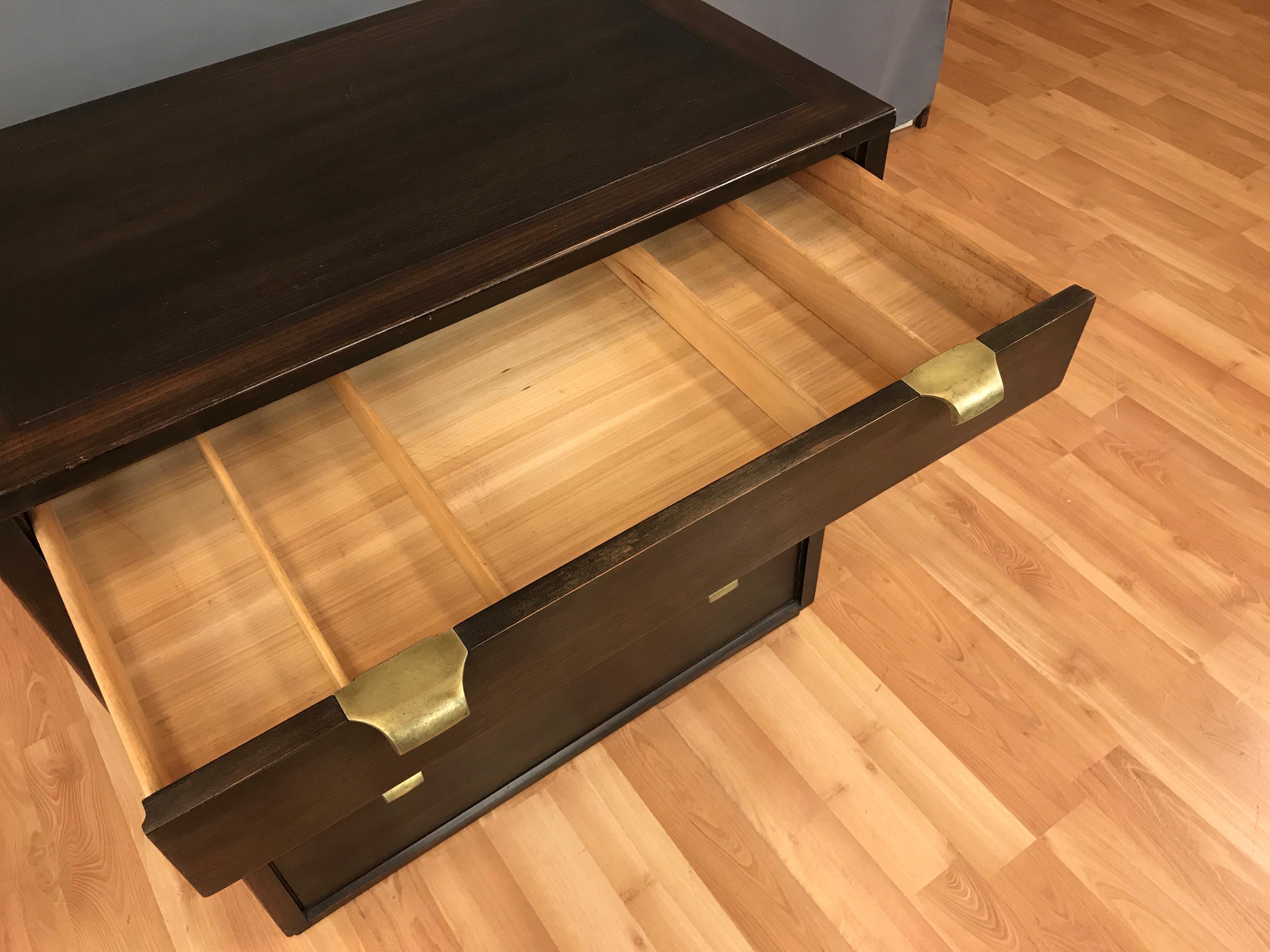 Brass Edward Wormley for Drexel Precedent Collection Five-Drawer Dresser