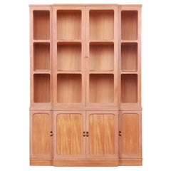 Edward Wormley for Drexel Precedent Elm Wood Breakfront Bookcase Cabinet, 1951