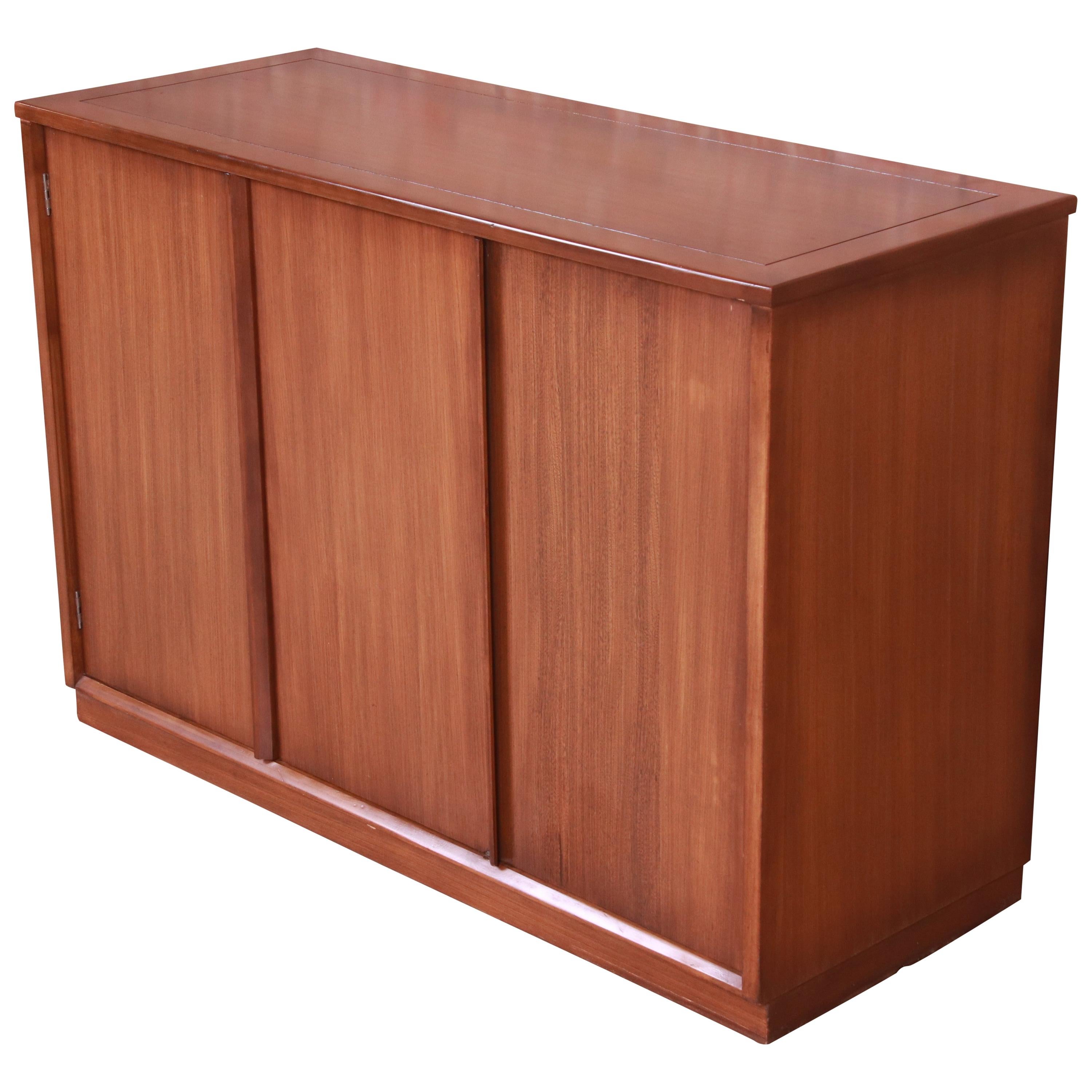 Edward Wormley for Drexel Precedent Elm Wood Sideboard or Bar Cabinet, 1950s
