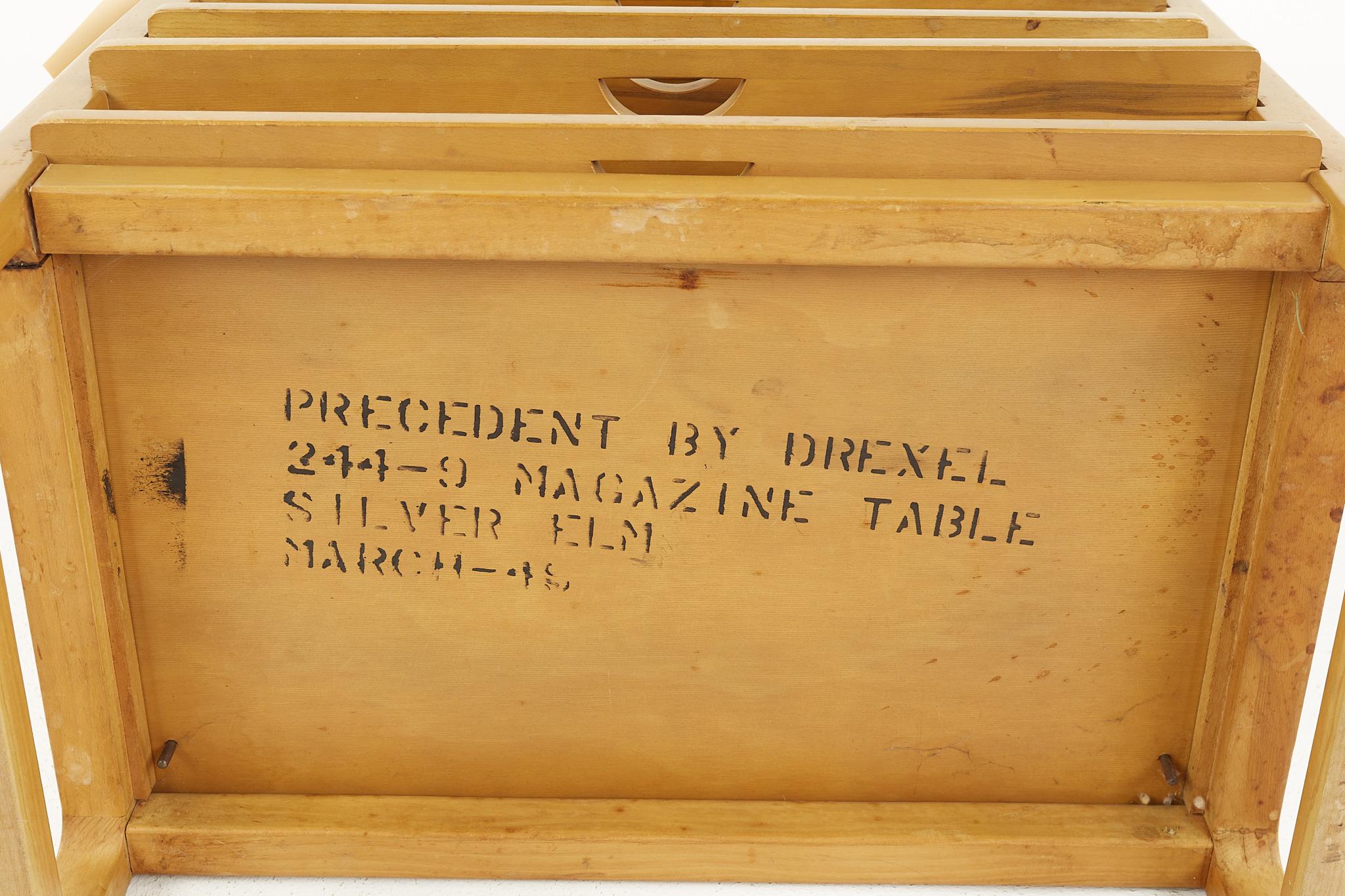 Edward Wormley for Drexel Precedent Mid Century Elm Magazine Library Table For Sale 4