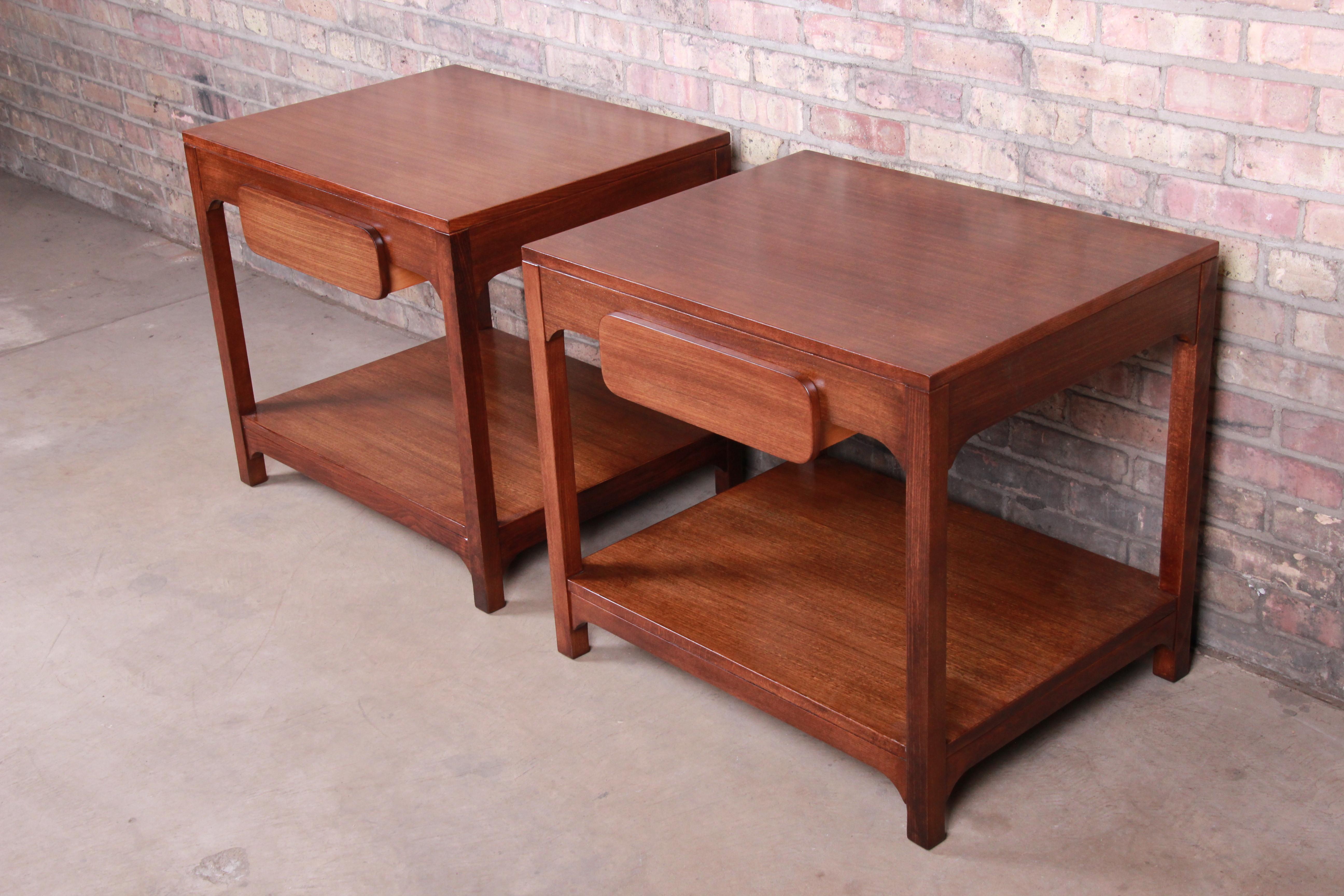 American Edward Wormley for Drexel Precedent Mid-Century Modern Nightstands, Refinished