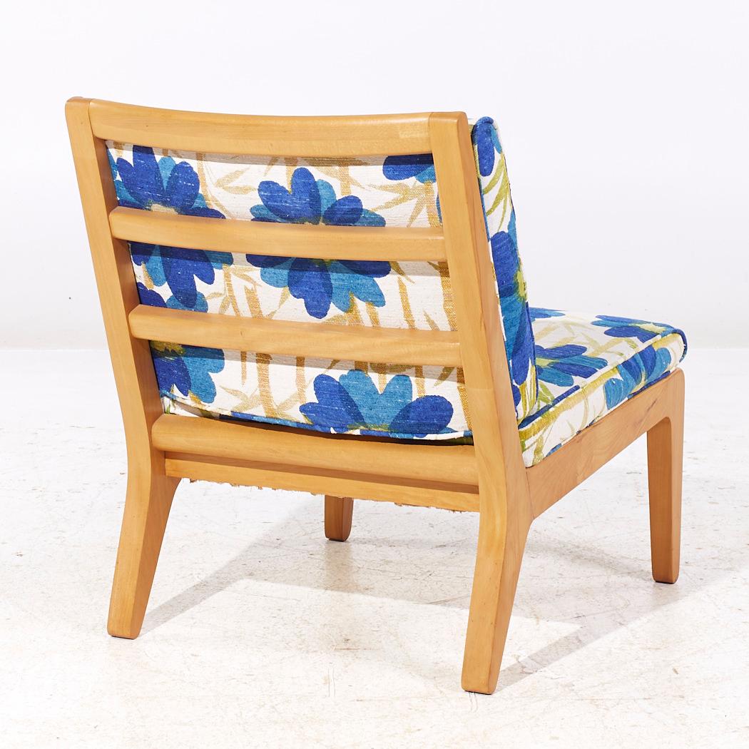 Edward Wormley para Drexel Precedent Sillones Slipper de mediados de siglo - Pareja Tapicería en venta