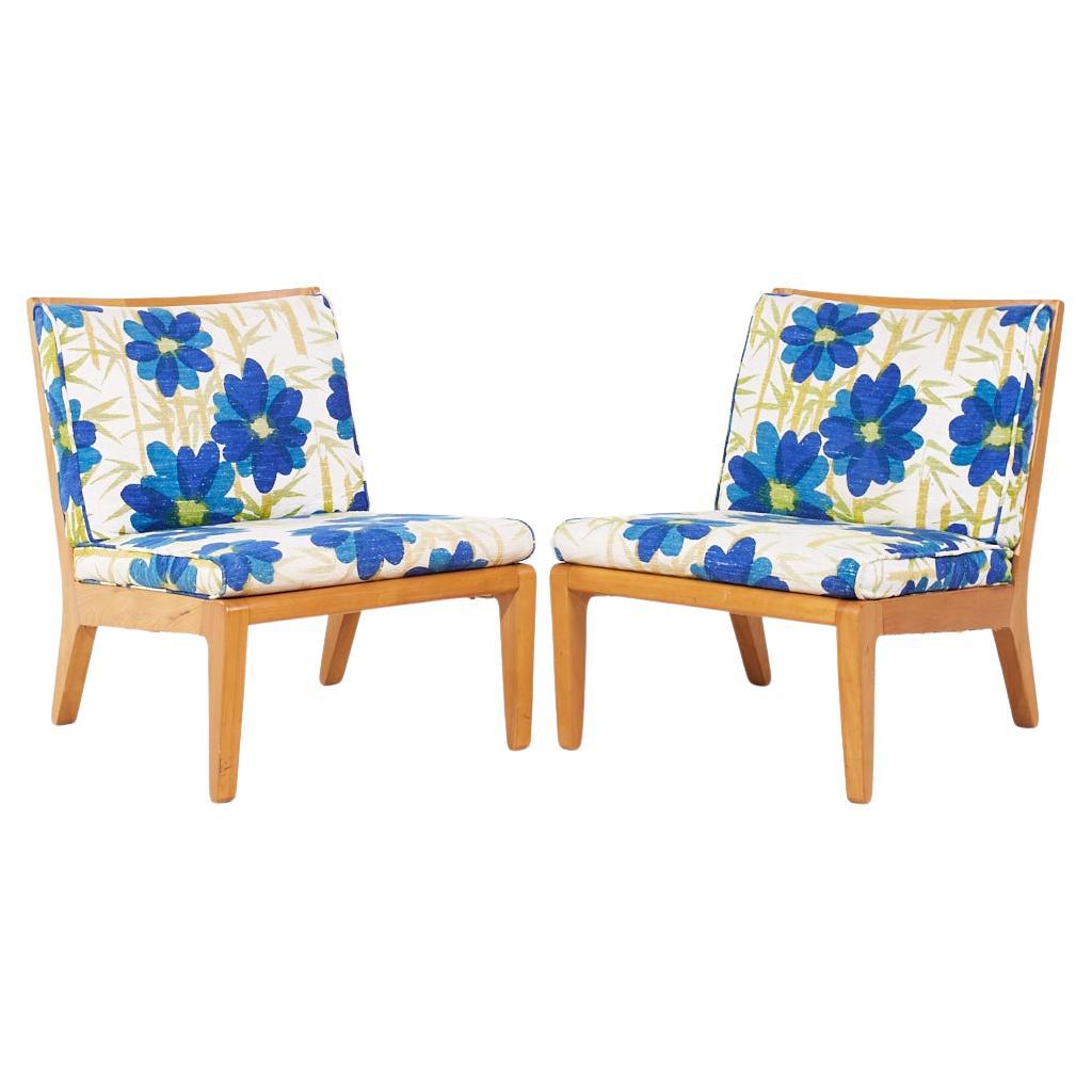 Edward Wormley para Drexel Precedent Sillones Slipper de mediados de siglo - Pareja