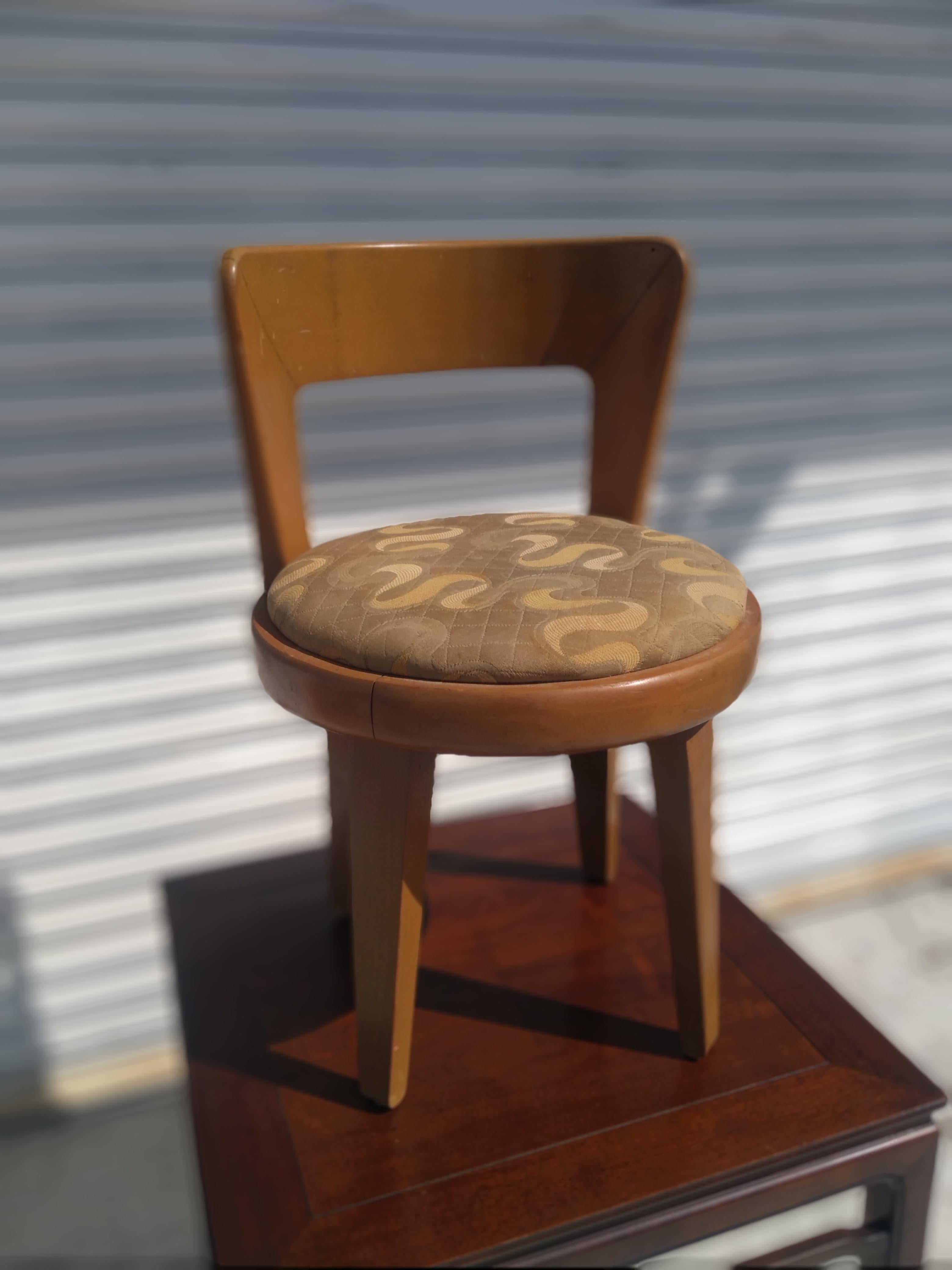 Wood Edward Wormley for Drexel Precedent Swivel Vanity Stool