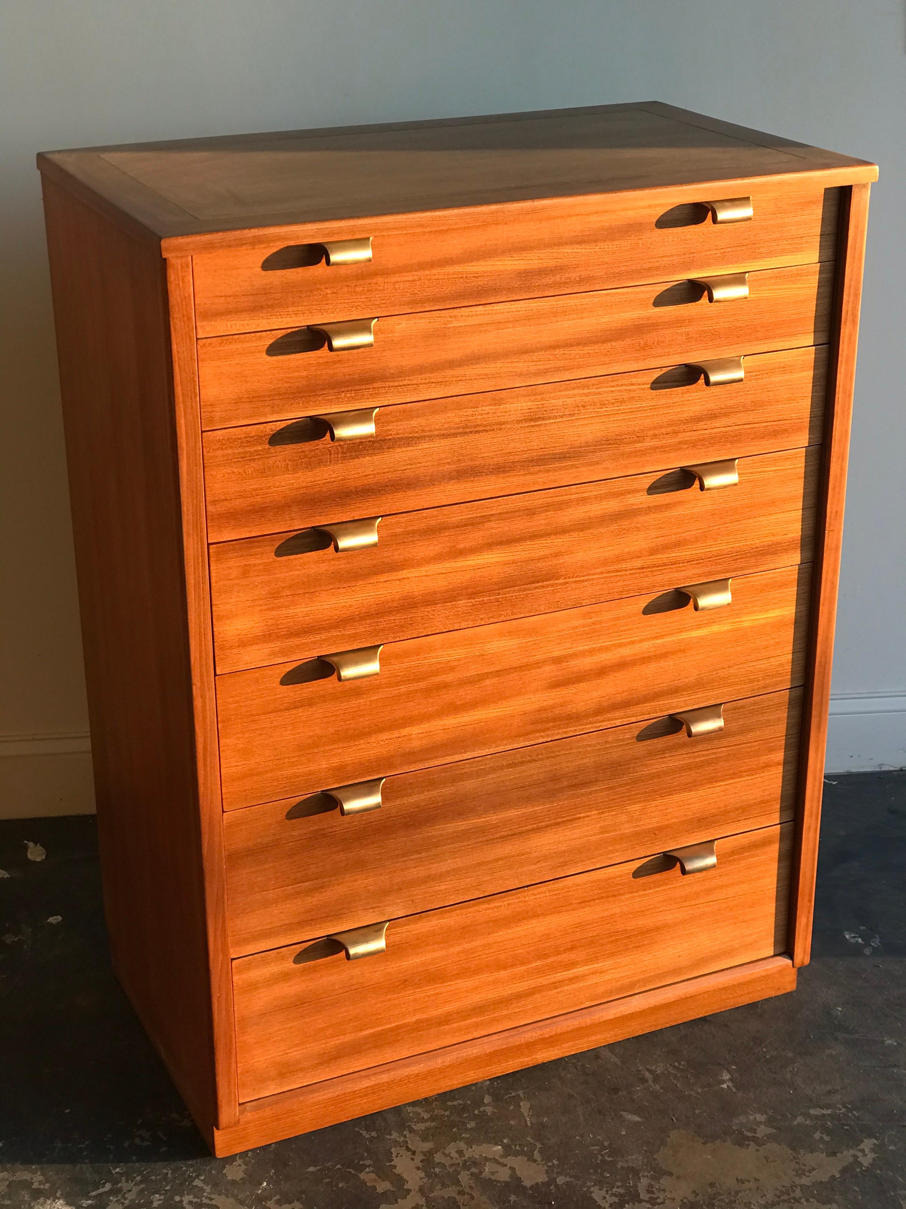 Elegant tall chest of drawers by Edward Wormley for Drexel 
