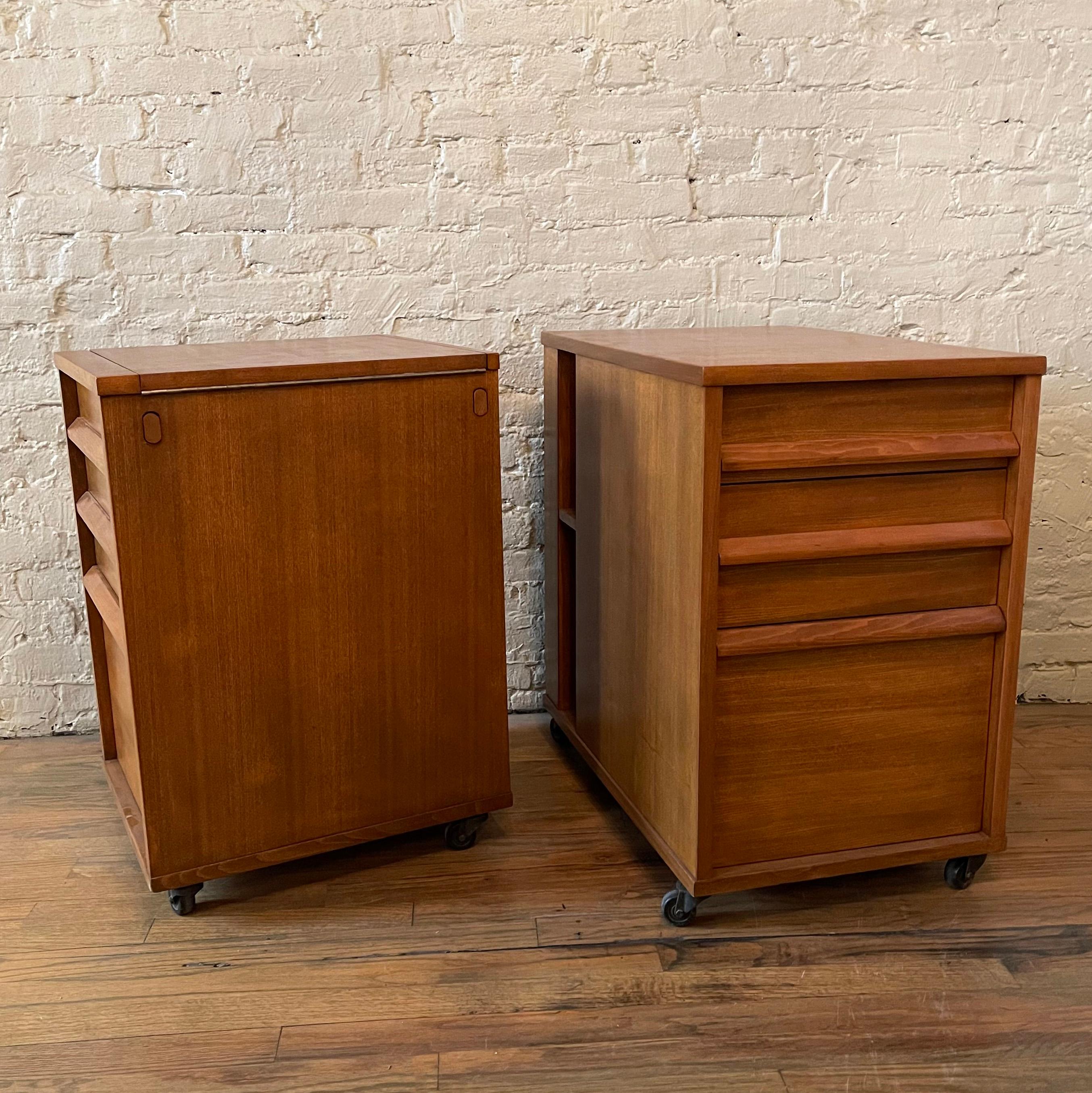 American Edward Wormley for Drexel Walnut Office File Cabinets For Sale