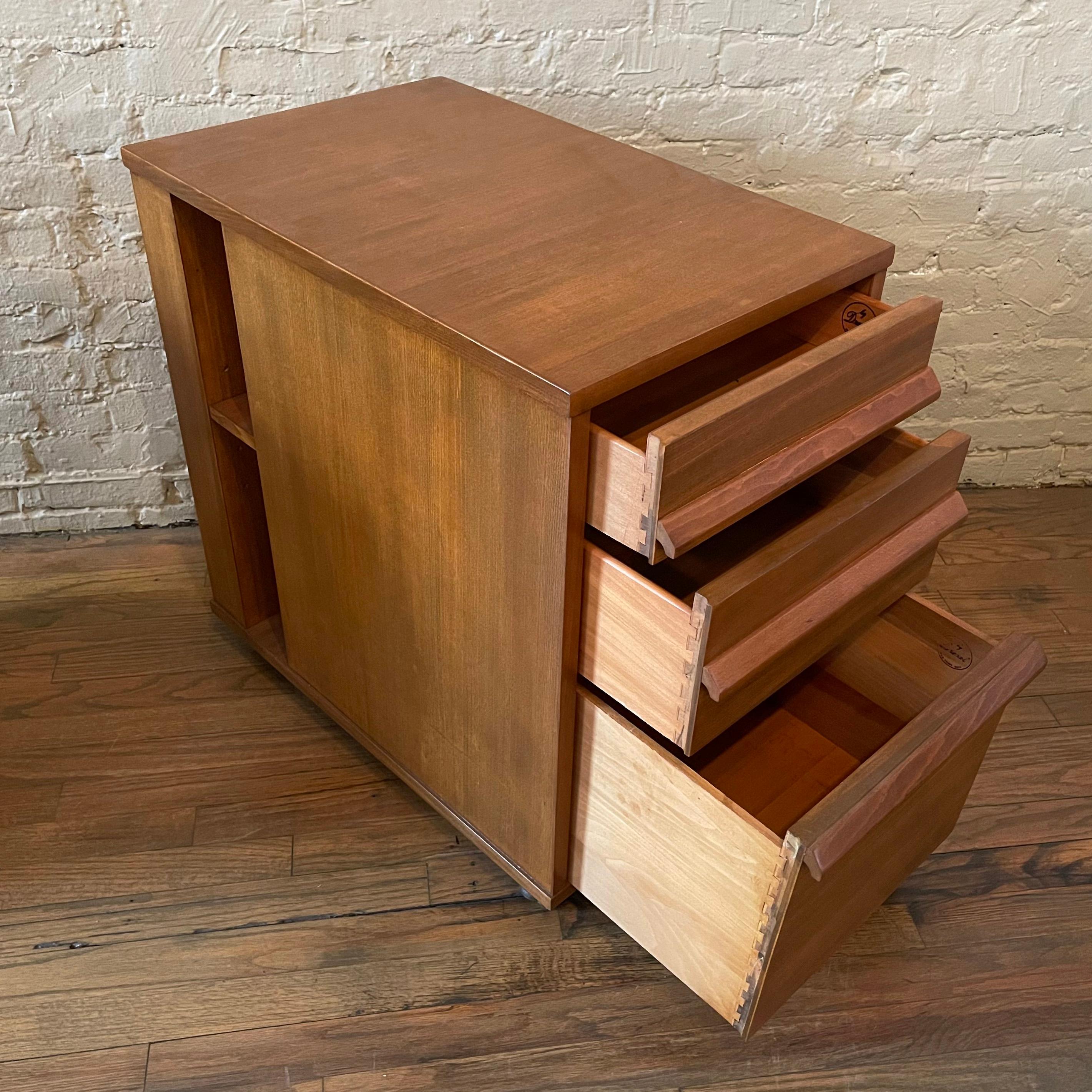 20th Century Edward Wormley for Drexel Walnut Office File Cabinets For Sale