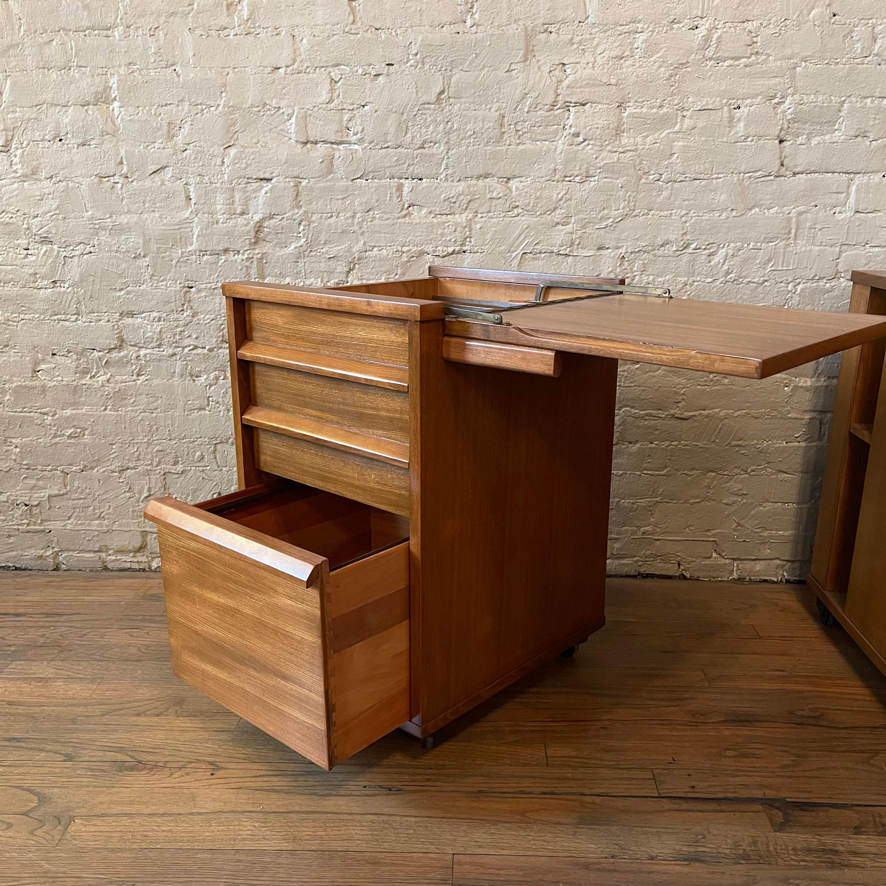 Edward Wormley for Drexel Walnut Office File Cabinets For Sale 3