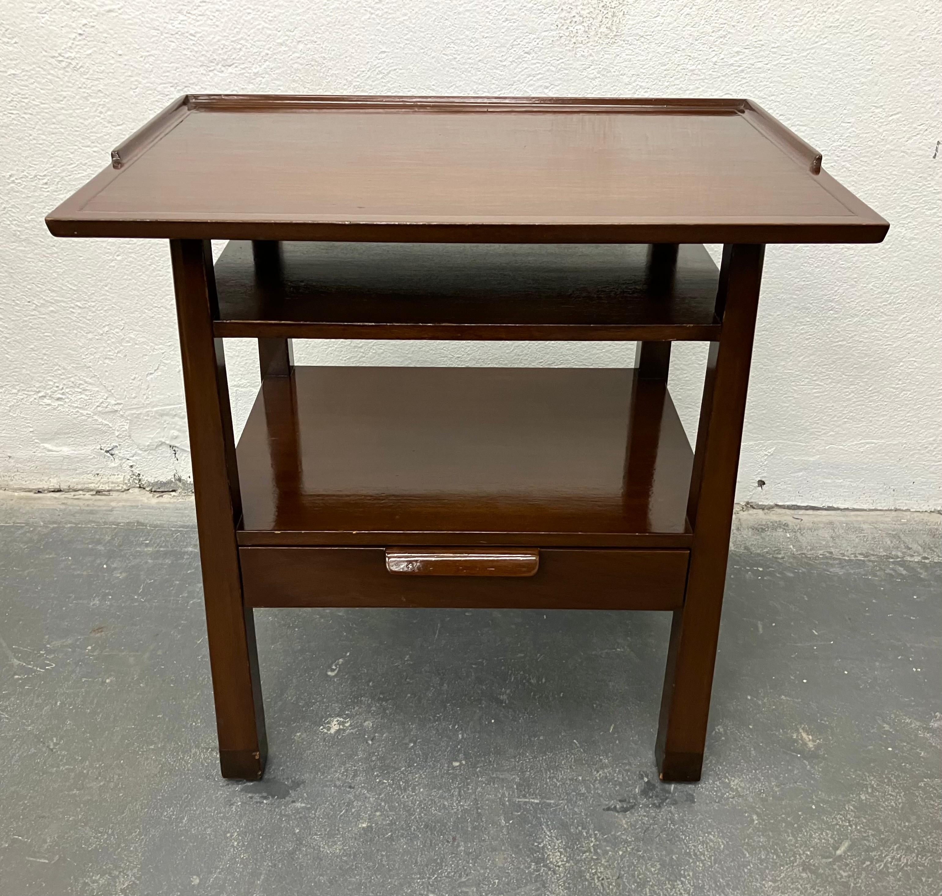 American Edward Wormley for Dunbar 3-Tier Side Table For Sale